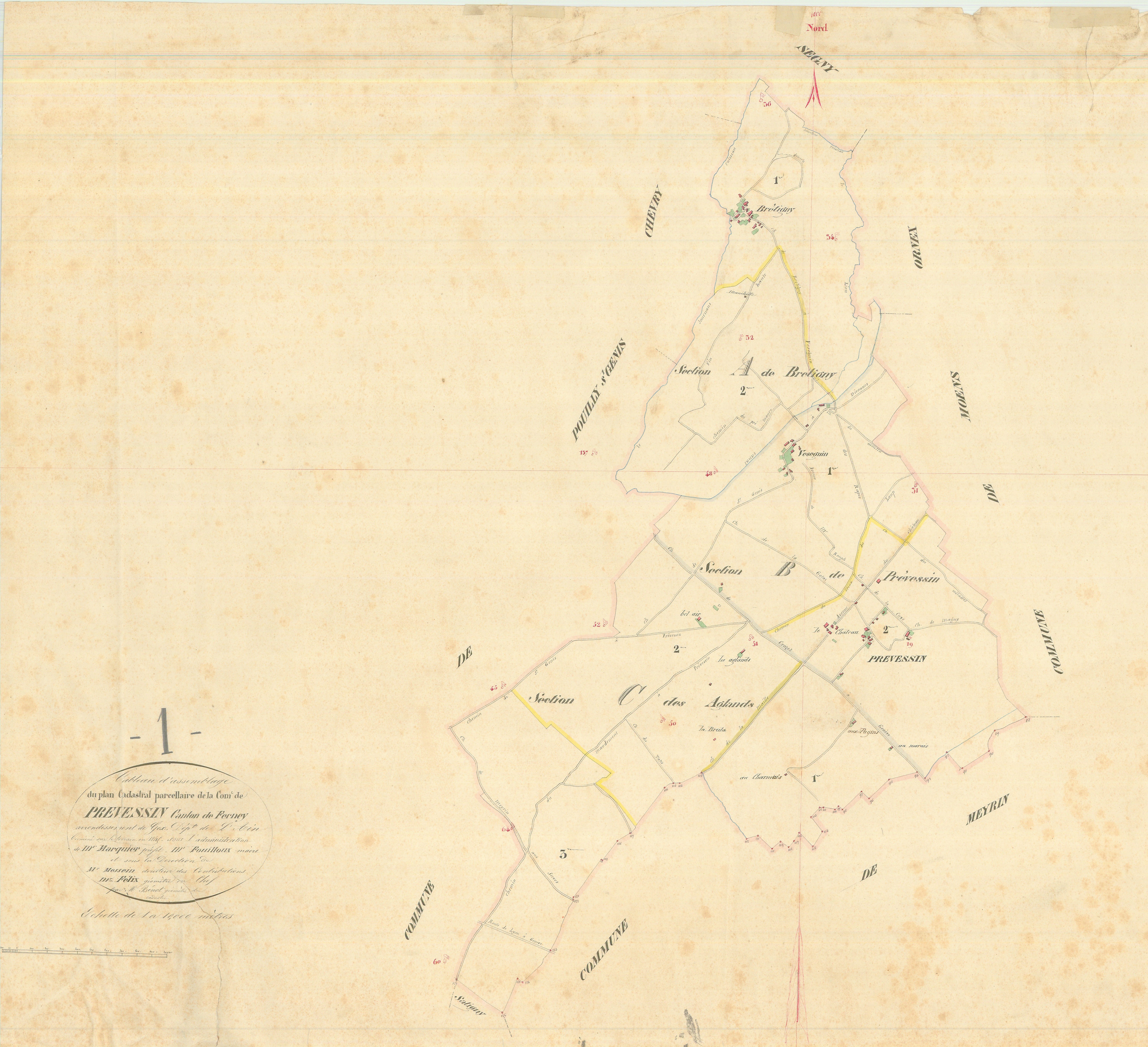 Prévessin - 3 P 8057 - 3 P 8057 -  Tableau d'assemblage  (1845)