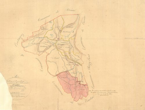 Pugieu - 3 P 8112 - 3 P 8112 -  Tableau d'assemblage  (1833-1886)