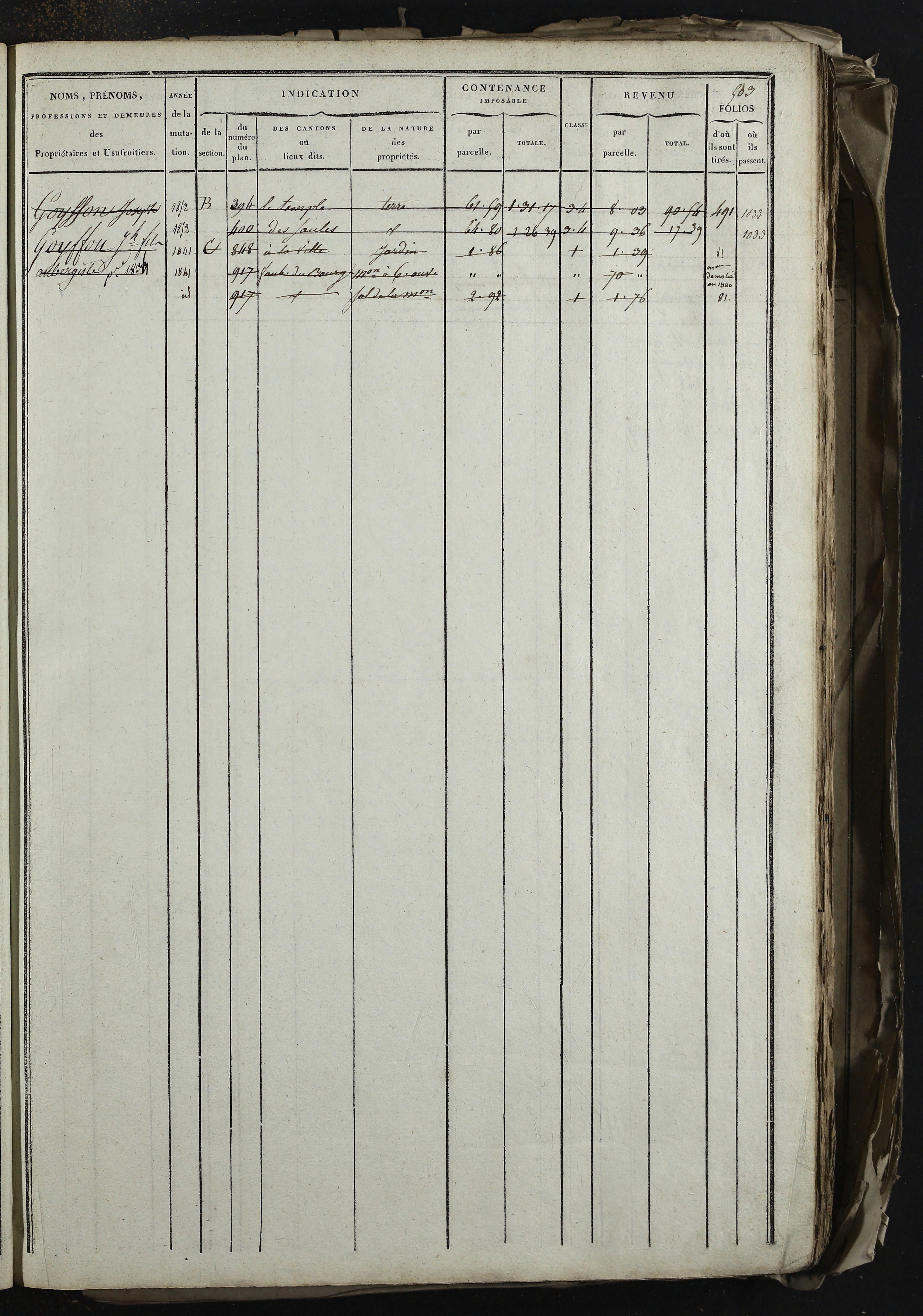Relevant - 3 P 741 - 3 P 741 -  Folios 1 à 980  (1832-1846)