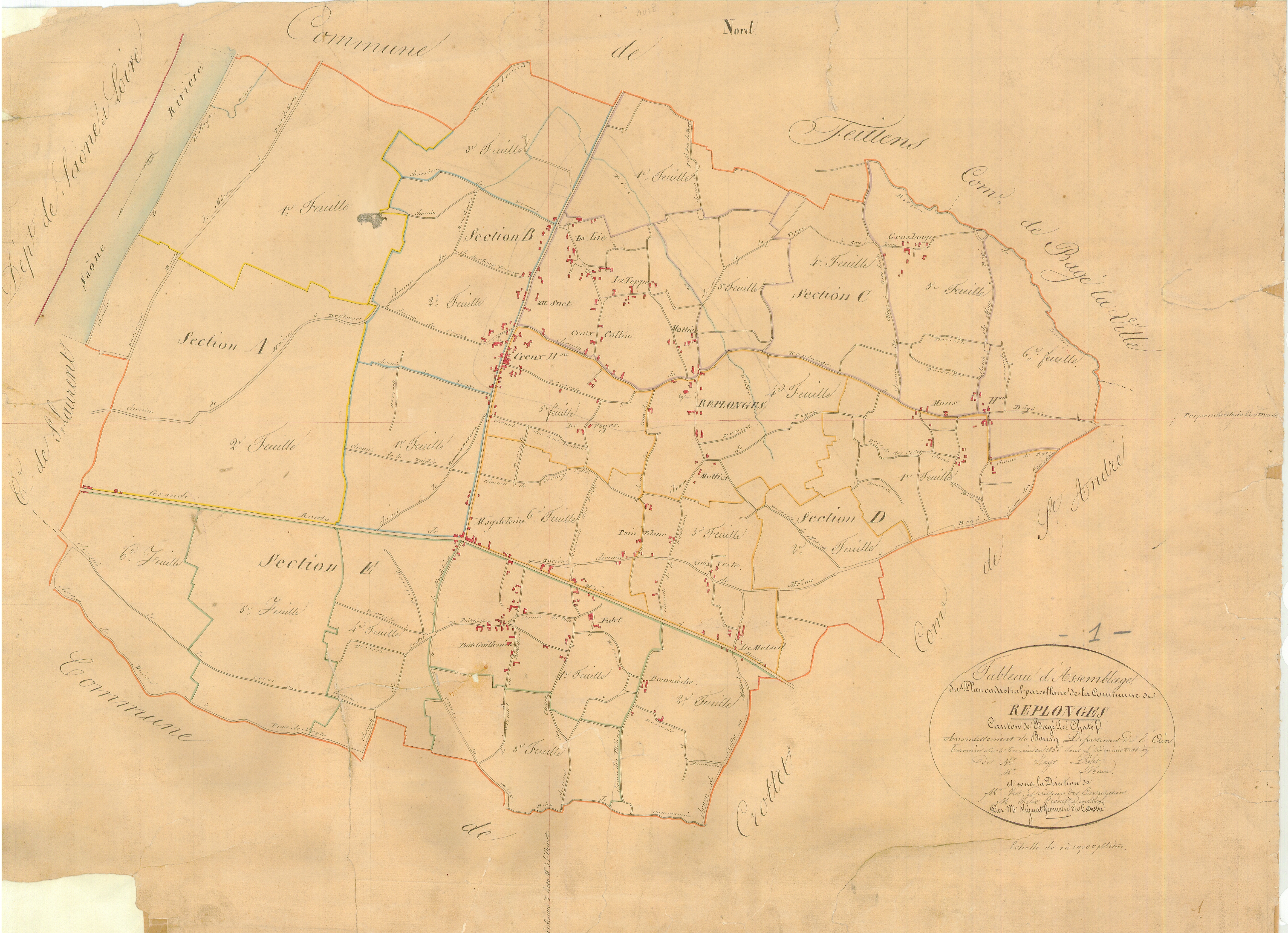 Replonges - 3 P 8145 - 3 P 8145 - Tableau d'assemblage (1836)