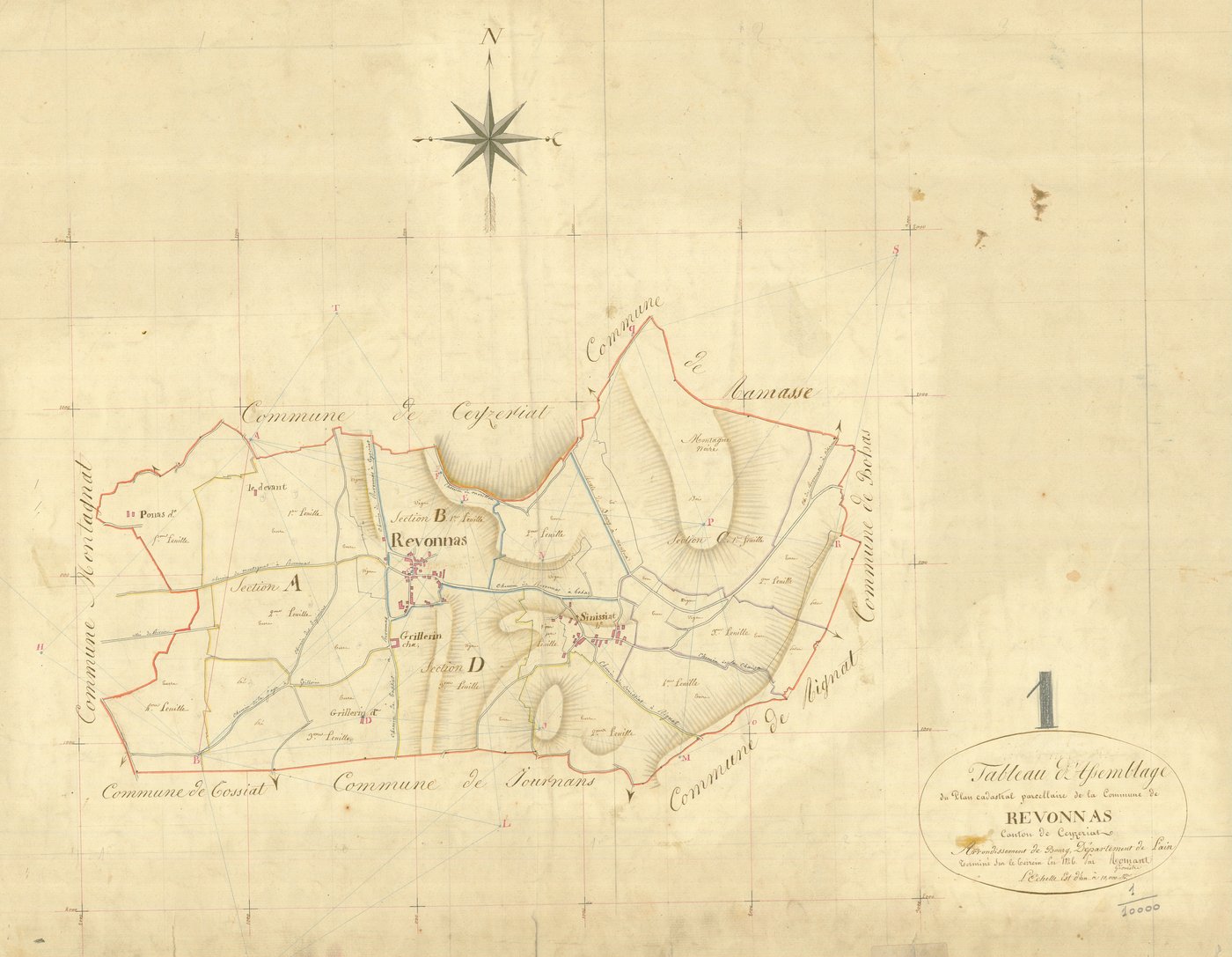 Revonnas - 3 P 8169 - 3 P 8169 -  Tableau d'assemblage  (1826)