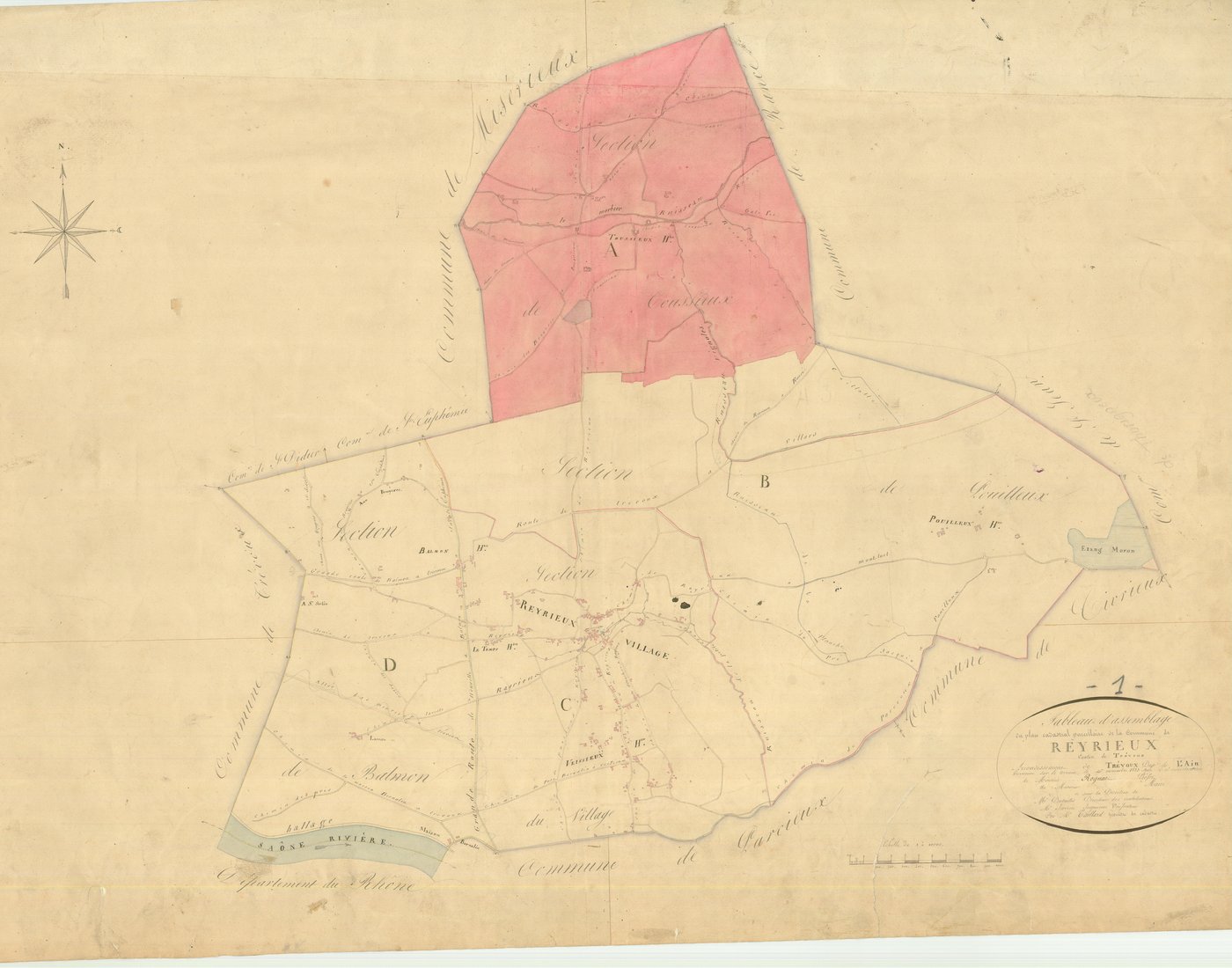 Reyrieux - 3 P 8184 - 3 P 8184 -  Tableau d'assemblage  (1823)