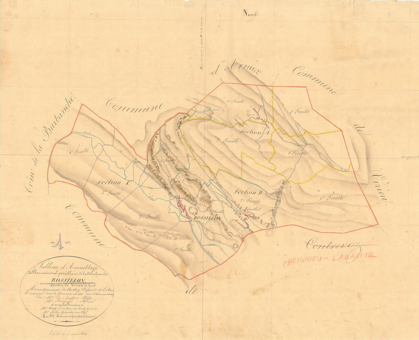Rossillon - 3 P 8258 - 3 P 8258 -  Tableau d'assemblage  (1830)