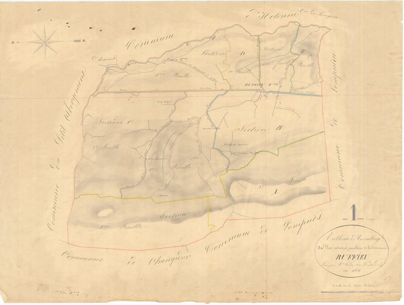 Ruffieu - 3 P 8272 - 3 P 8272 -  Tableau d'assemblage  (1831)