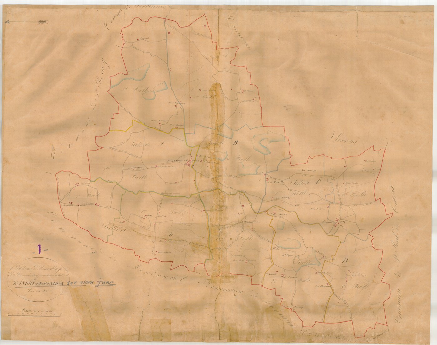 Saint-André-sur-Vieux-Jonc - 3 P 8312 - 3 P 8312 -  Tableau d'assemblage  (1830)