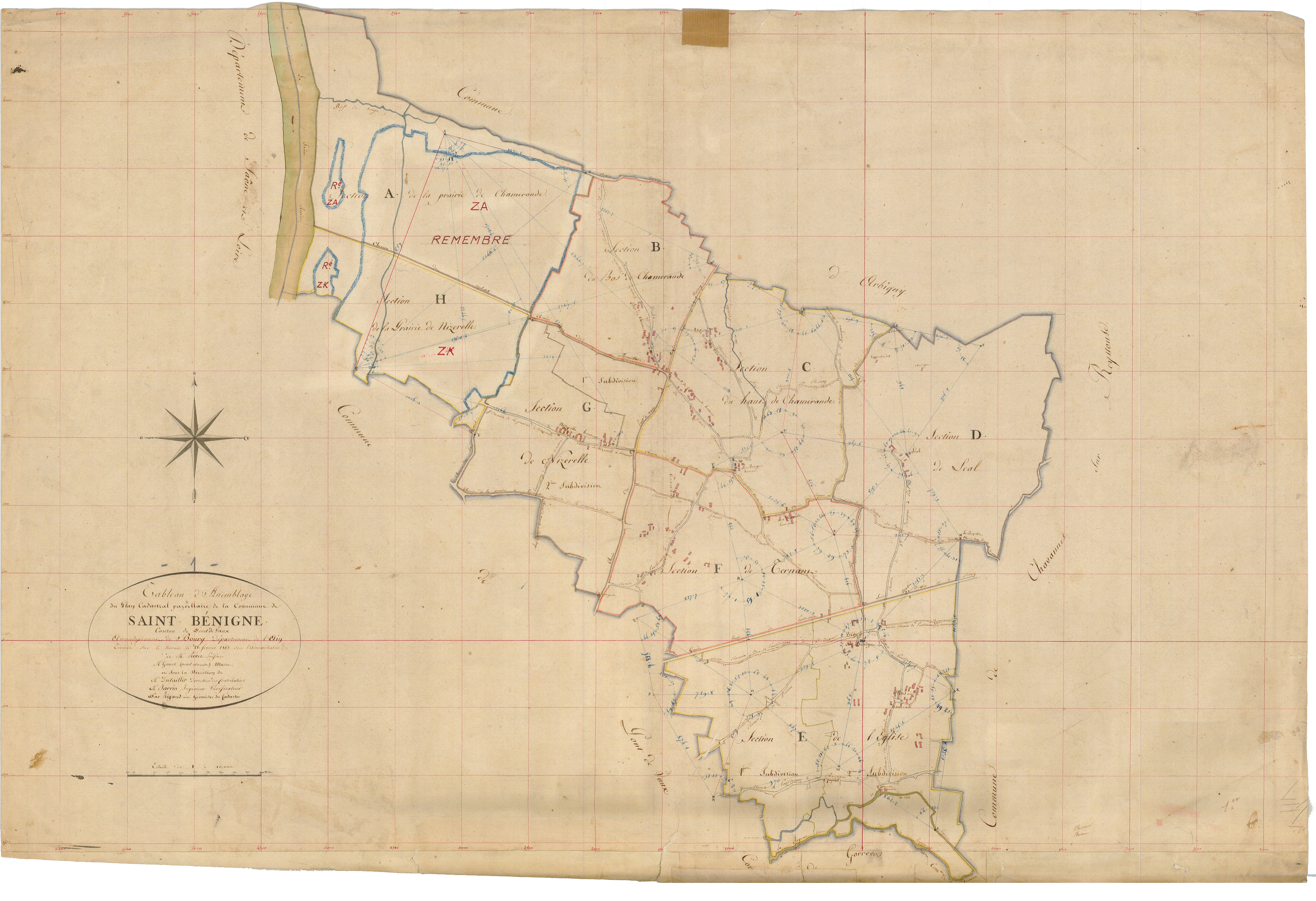 Saint-Bénigne - 3 P 8324 - 3 P 8324 -  Tableau d'assemblage  (1813)