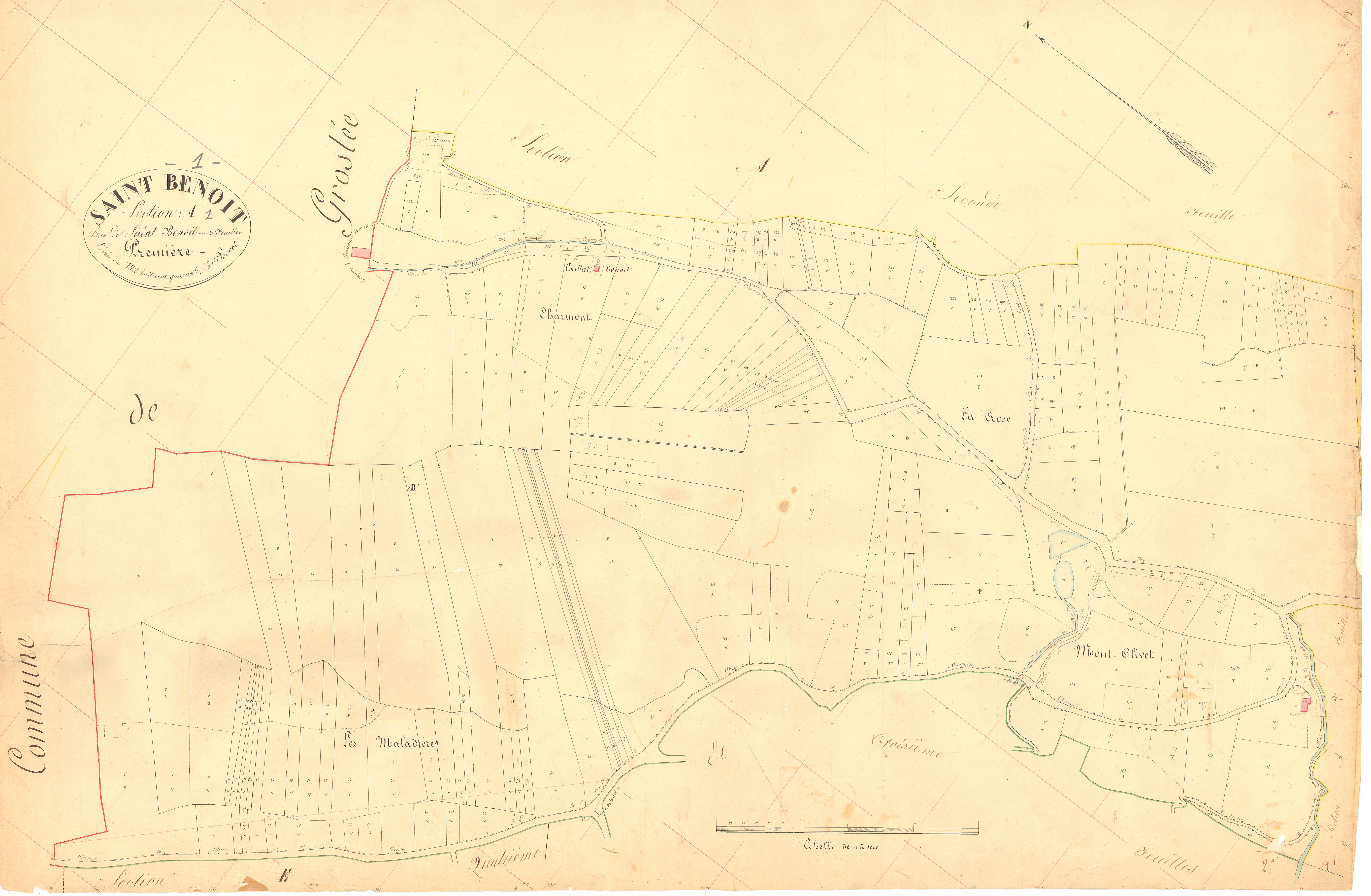 Saint-Benoît - 3 P 8336 - 3 P 8336 -  Feuille 1  (1840)