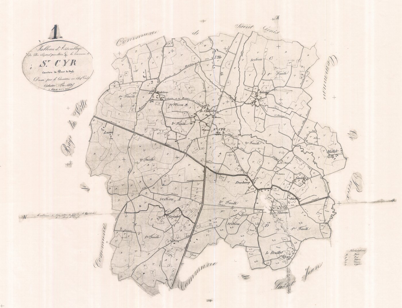 Saint-Cyr-sur-Menthon - 1777 W 388 - 1777 W 388 -  Tableau d'assemblage  (1835)