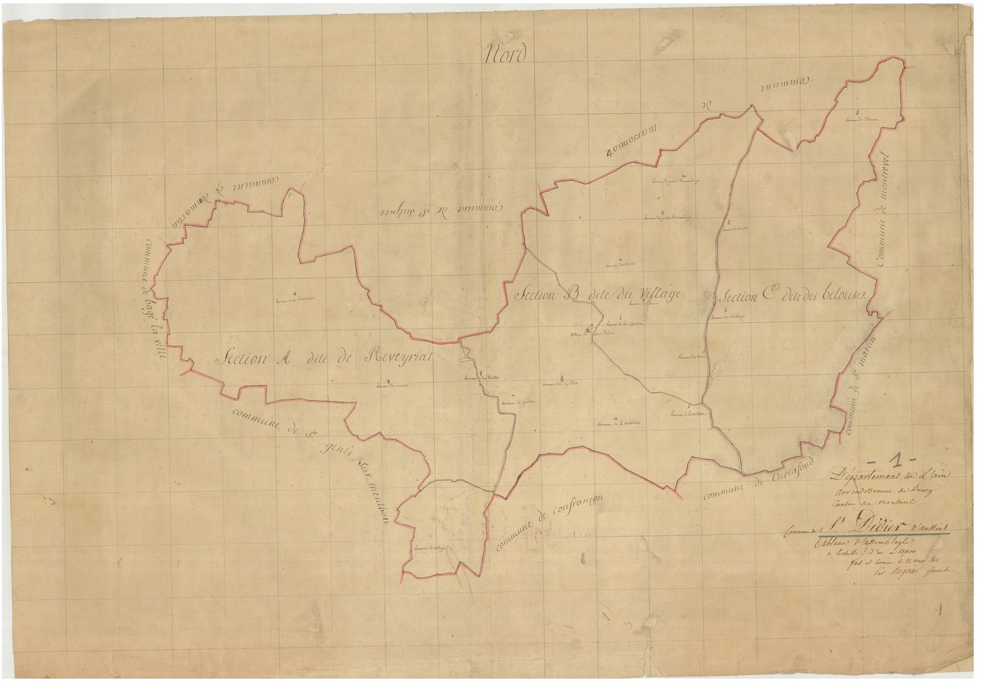 Saint-Didier-d'Aussiat - 3 P 8424 - 3 P 8424 -  Tableau d'assemblage  (1810)