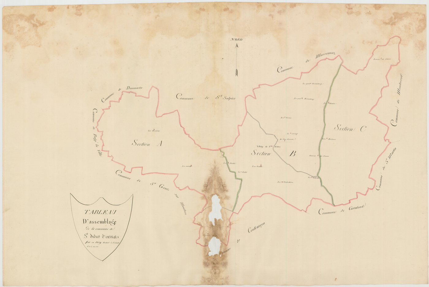 Saint-Didier-d'Aussiat - 3 P 10129-1 - 3 P 10129-1 -  Tableau d'assemblage  (1810)