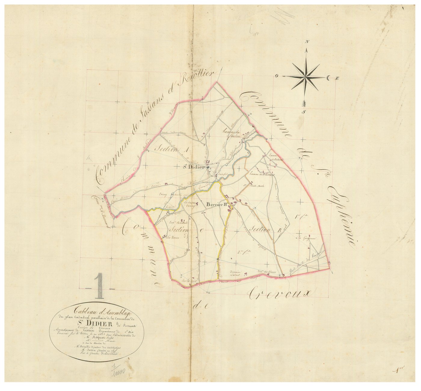 Saint-Didier-de-Formans - 3 P 9829 - 3 P 9829 -  Tableau d'assemblage  (1823)
