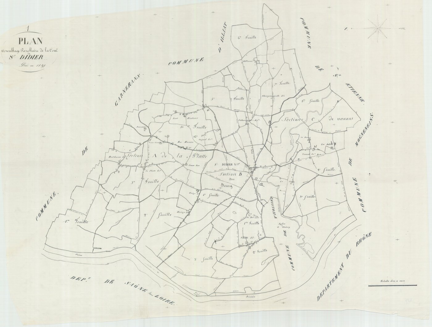 Saint-Didier-sur-Chalaronne - 1777 W 394-1 - 1777 W 394-1 -  Tableau d'assemblage  (1829)