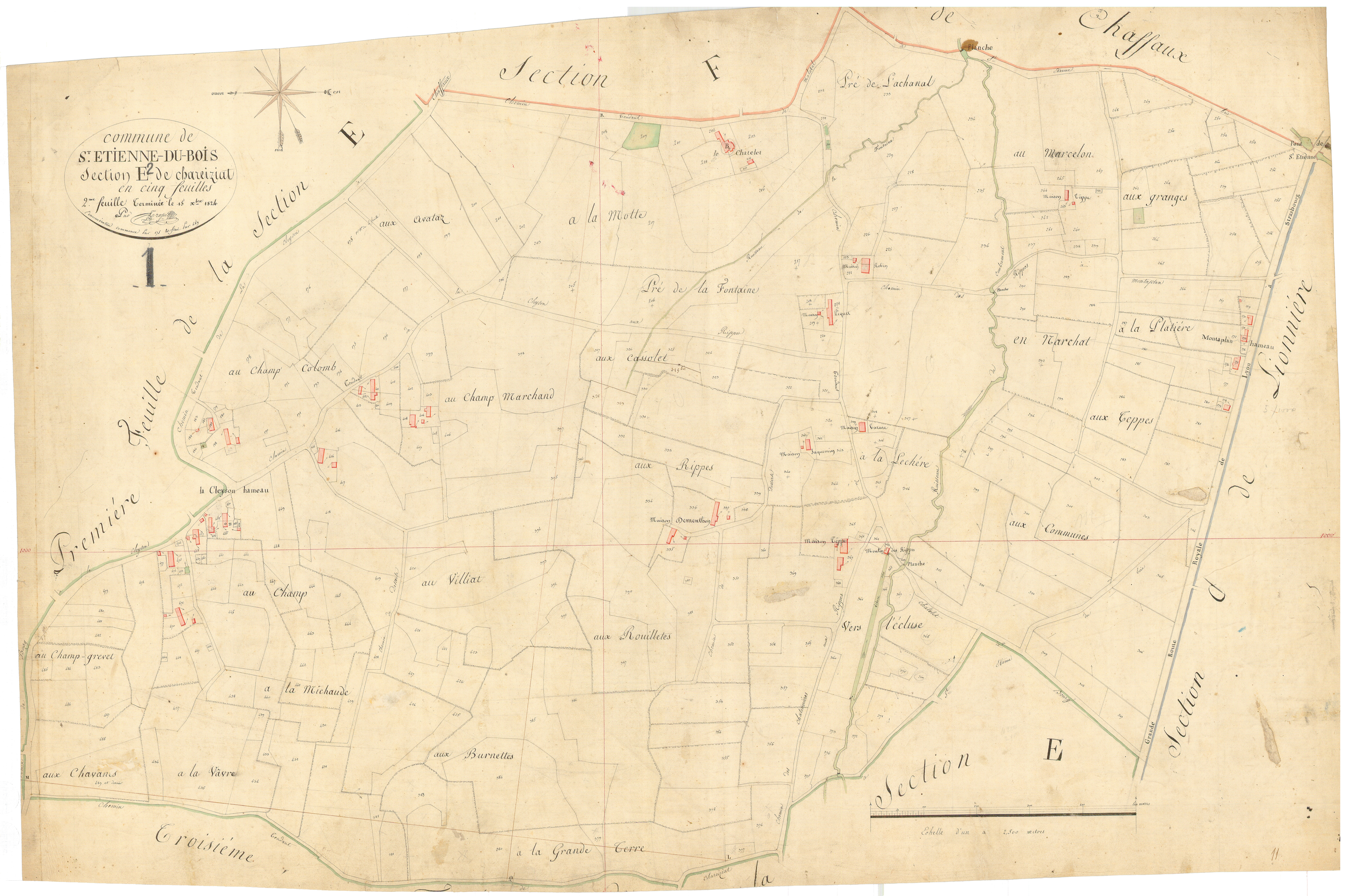 Saint-Étienne-du-Bois - 3 P 8444 - 3 P 8444 -  Feuille 2  (1824)