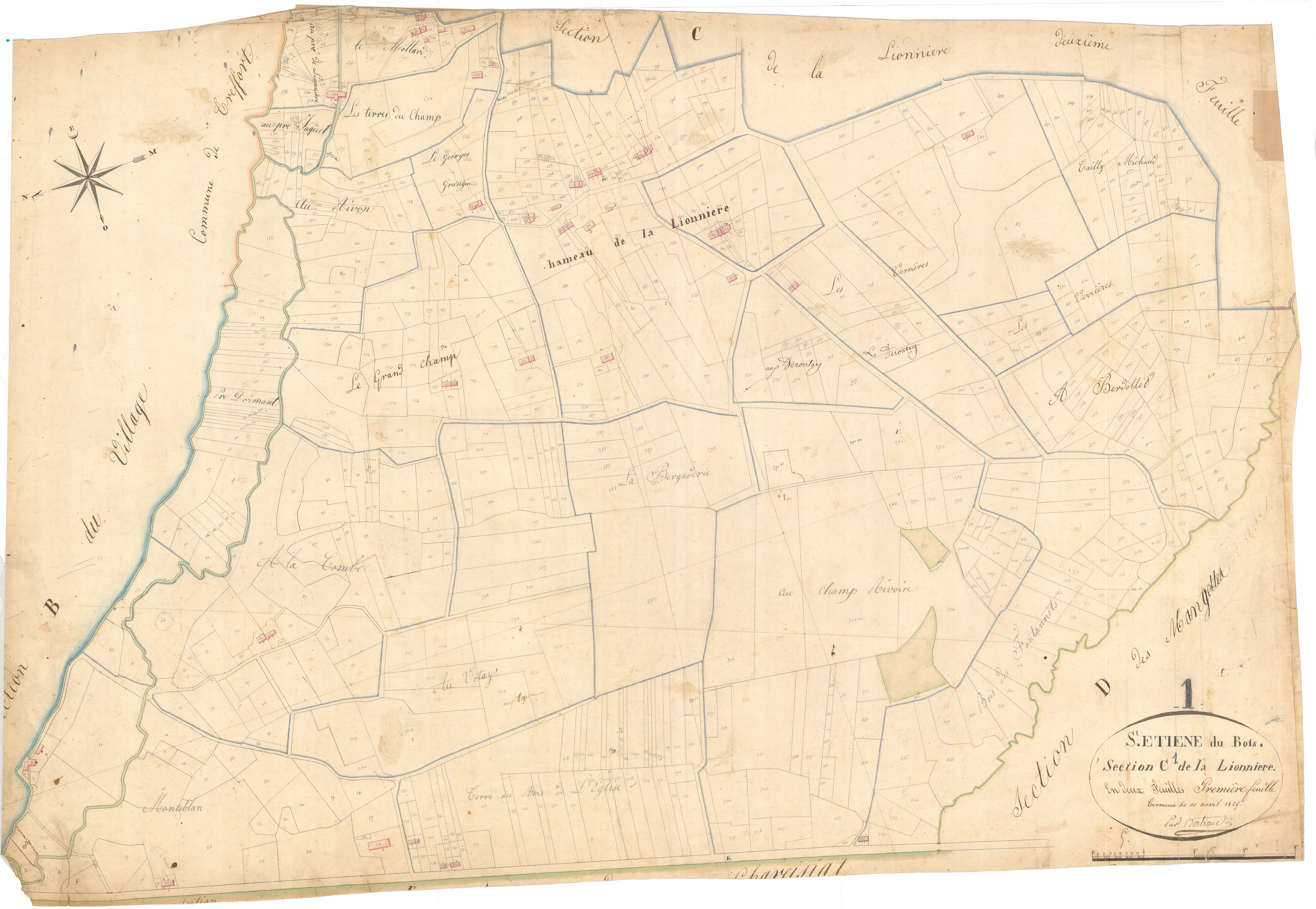 Saint-Étienne-du-Bois - 3 P 8438 - 3 P 8438 -  Feuille 1  (1824)
