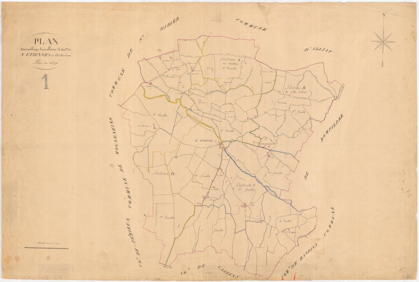 Saint-Étienne-sur-Chalaronne - 3 P 8449 - 3 P 8449 -  Tableau d'assemblage  (1829)