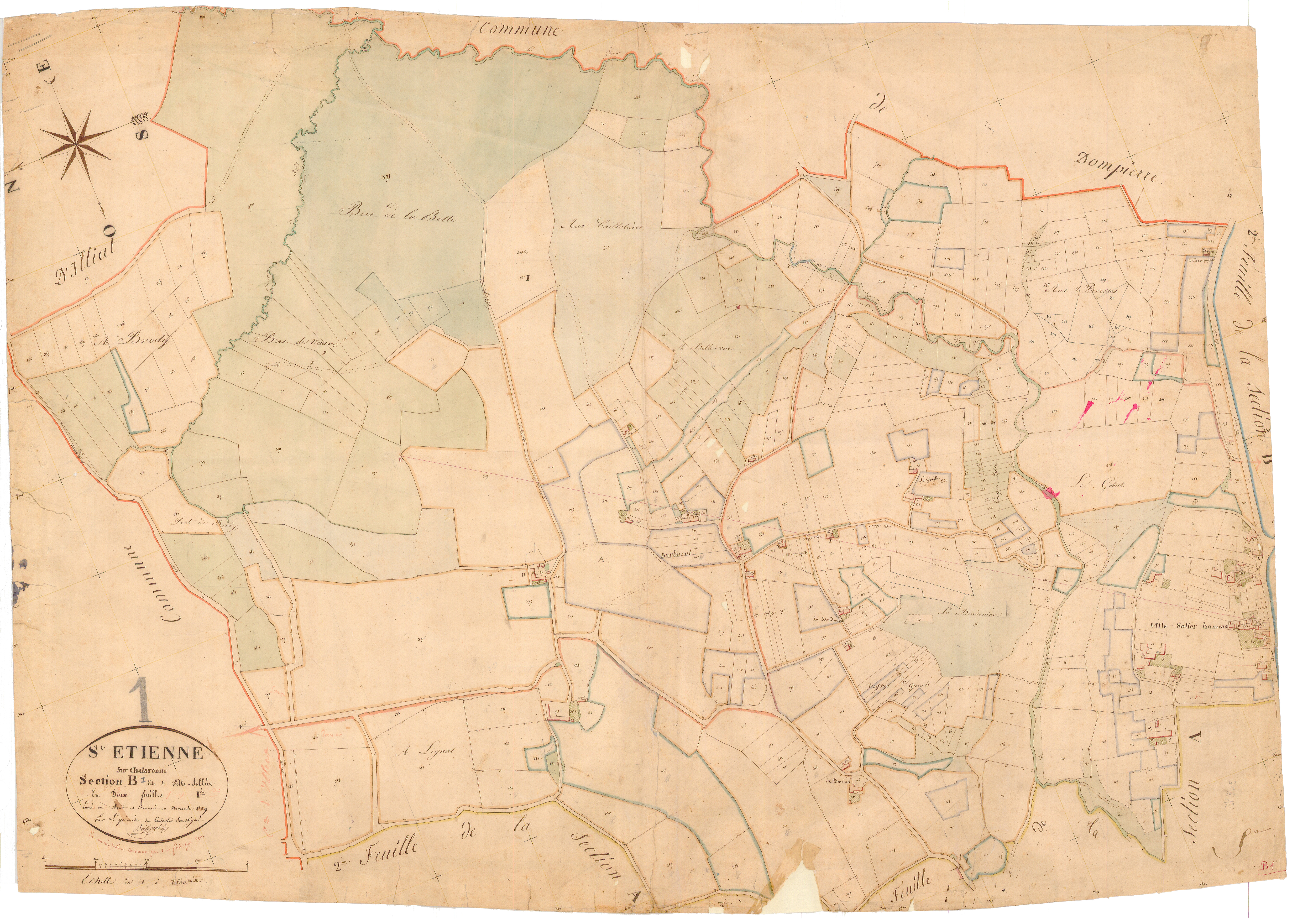 Saint-Étienne-sur-Chalaronne - 3 P 8453 - 3 P 8453 -  Feuille 1  (1829)