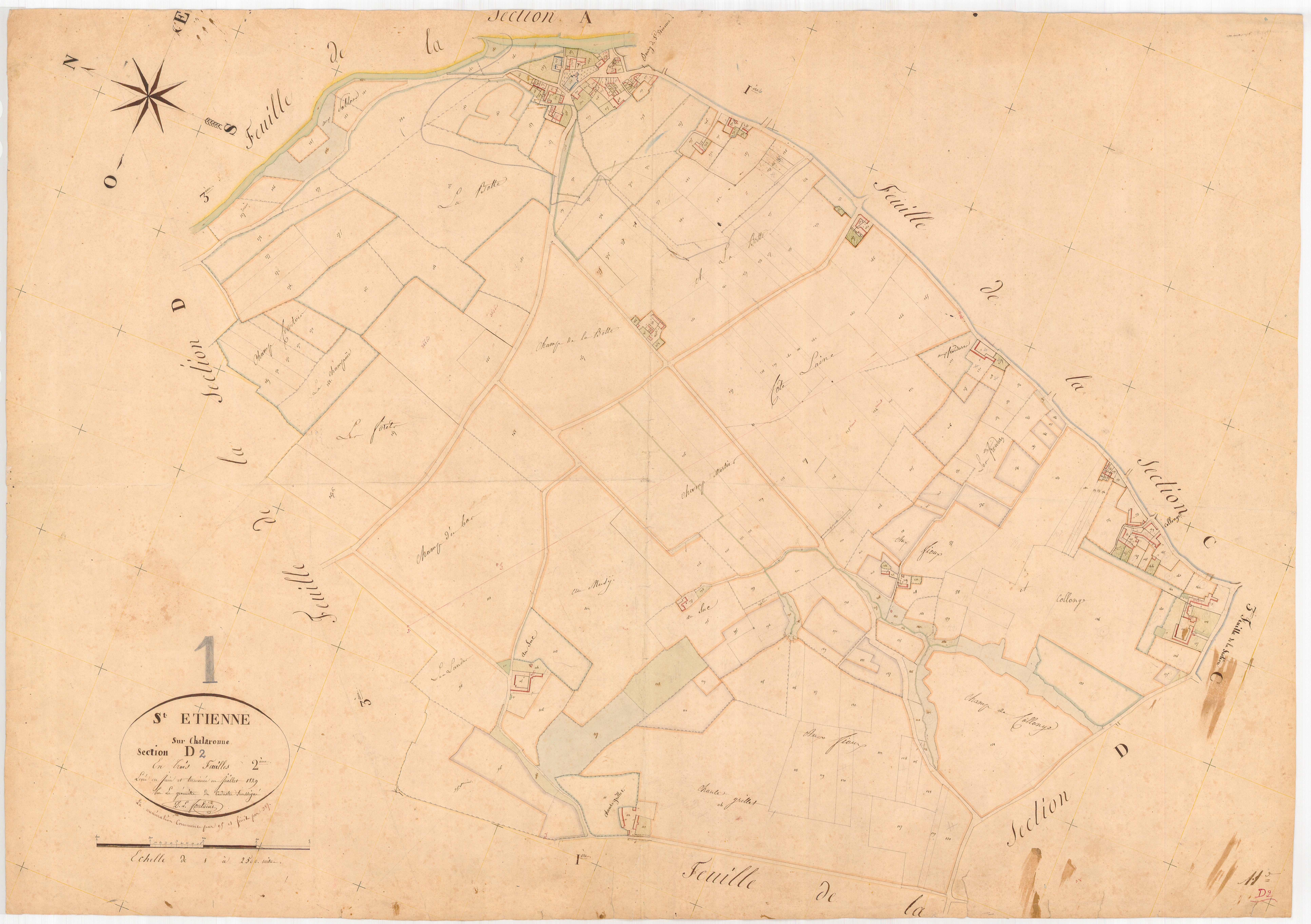 Saint-Étienne-sur-Chalaronne - 3 P 8459 - 3 P 8459 -  Feuille 2  (1829)
