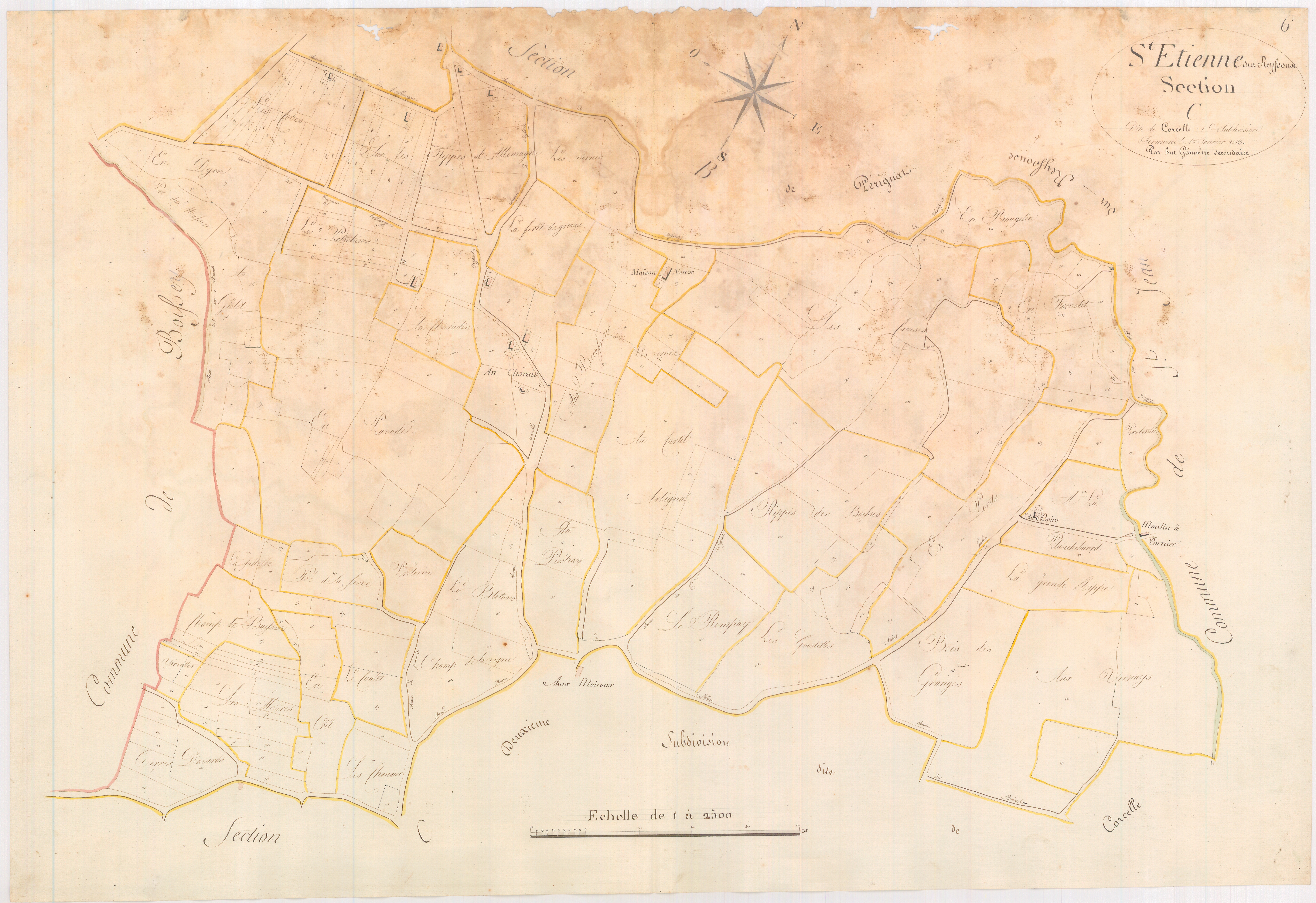 Saint-Étienne-sur-Reyssouze - 3 P 10163-6 - 3 P 10163-6 -  Feuille 1  (1812)