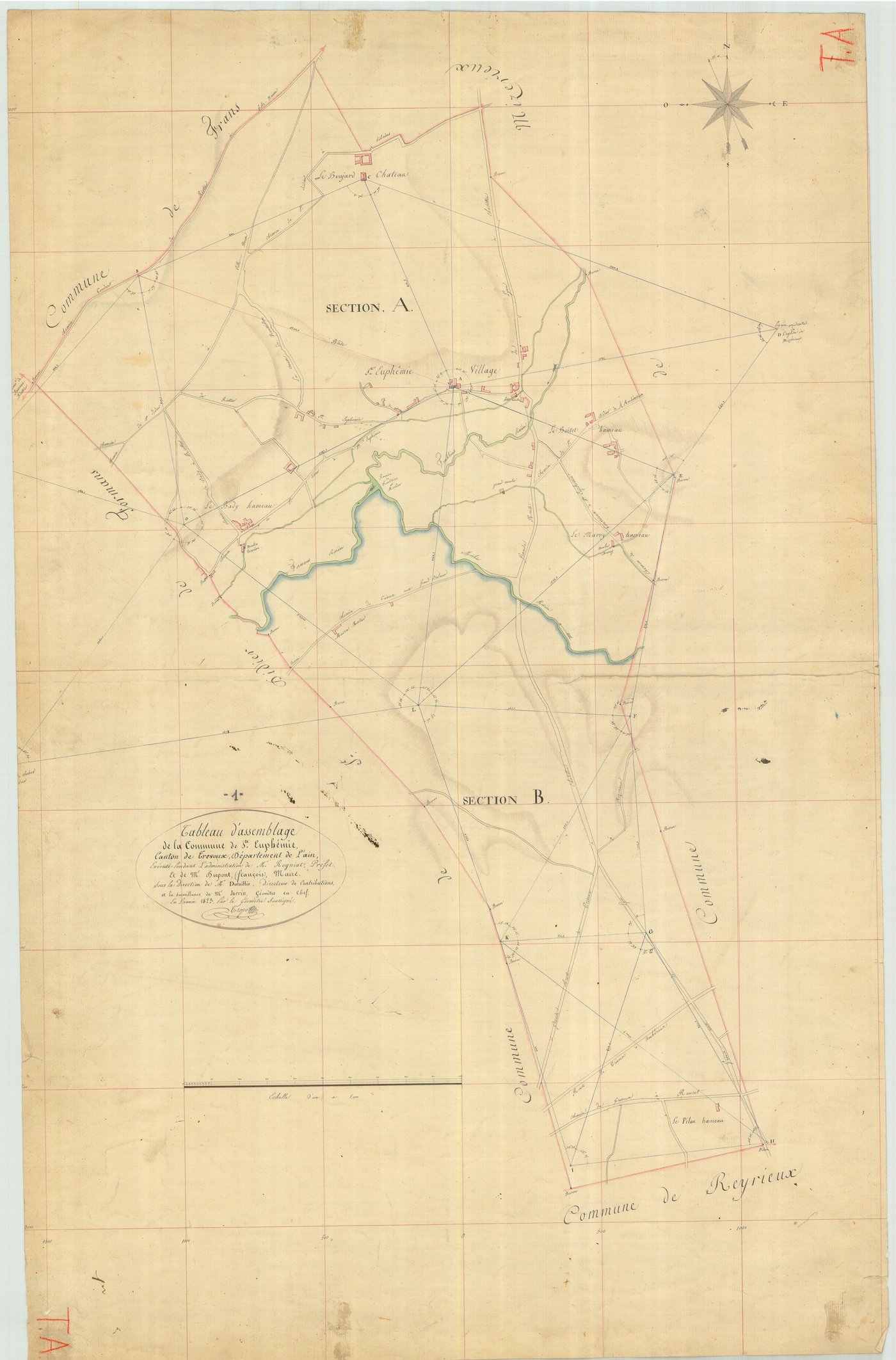 Sainte-Euphémie - 3 P 8856 - 3 P 8856 -  Tableau d'assemblage  (1823)