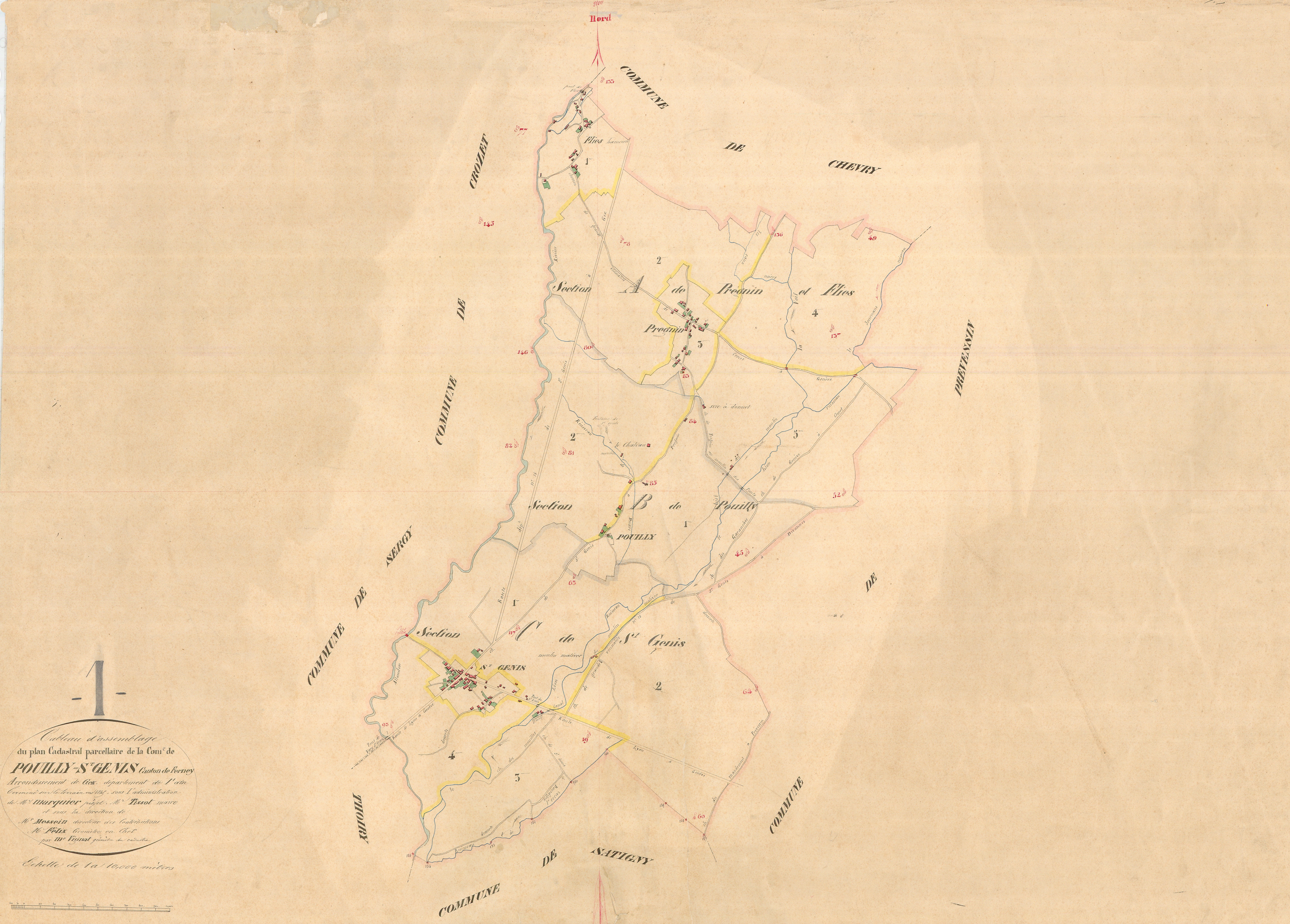 Pouilly-Saint-Genis - 3 P 8004 - 3 P 8004 -  Tableau d'assemblage  (1845)