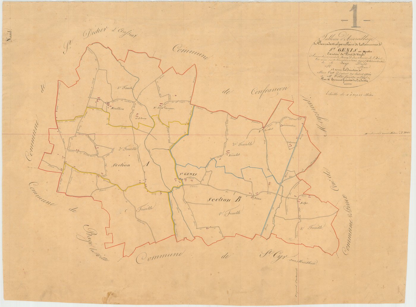 Saint-Genis-sur-Menthon - 3 P 8470 - 3 P 8470 -  Tableau d'assemblage  (1834)