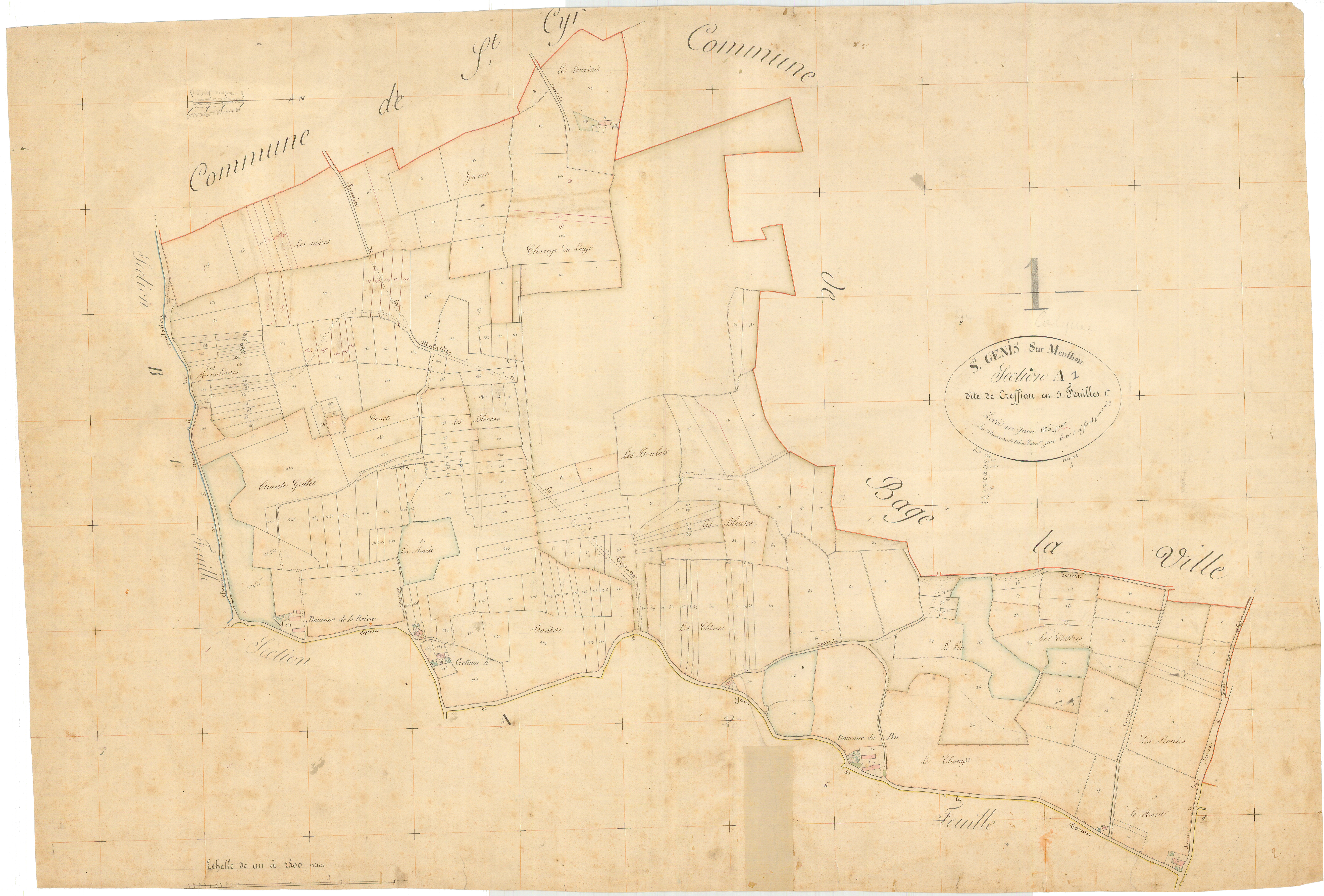 Saint-Genis-sur-Menthon - 3 P 8471 - 3 P 8471 -  Feuille 1  (1834)