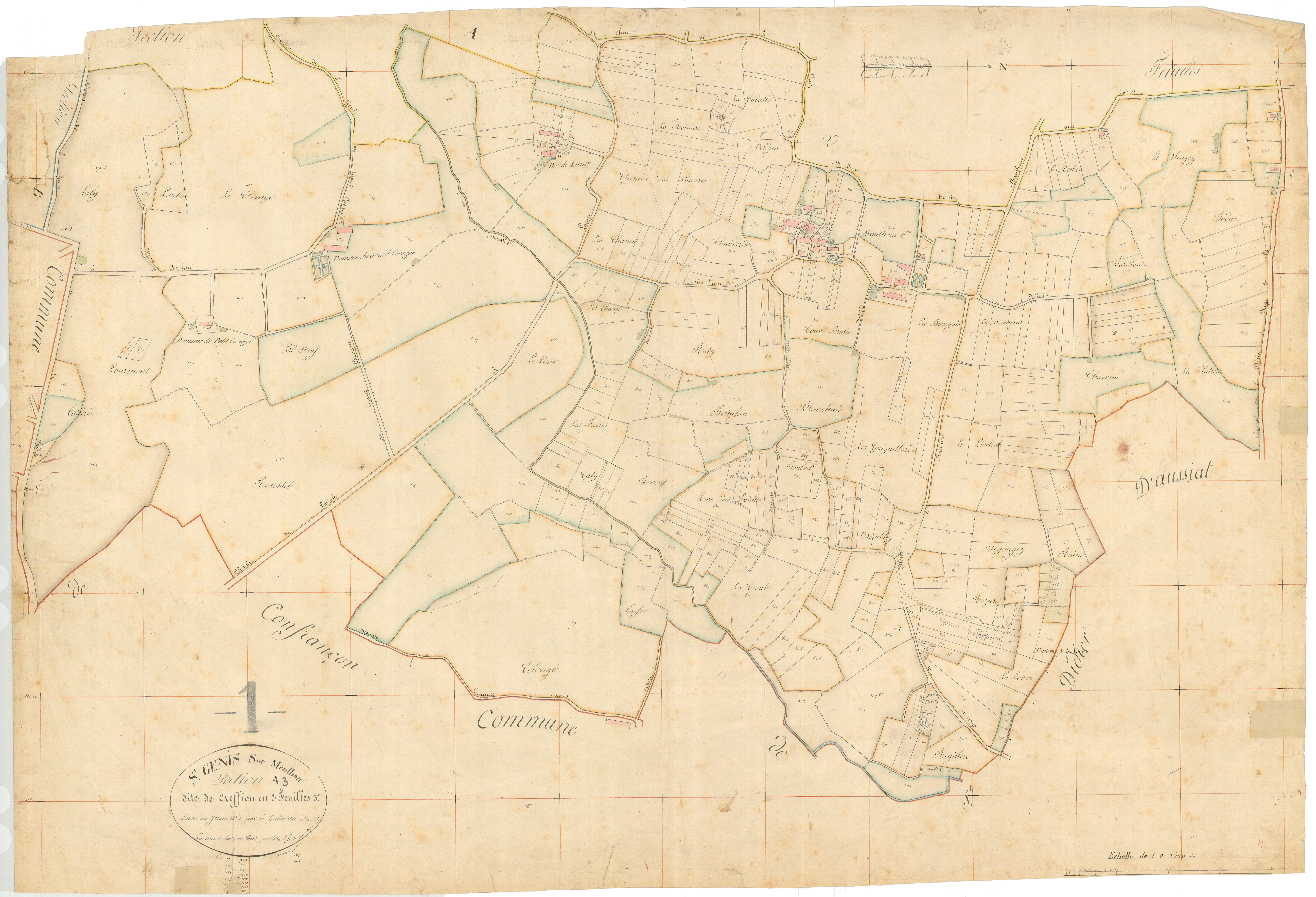 Saint-Genis-sur-Menthon - 3 P 8473 - 3 P 8473 -  Feuille 3  (1834)