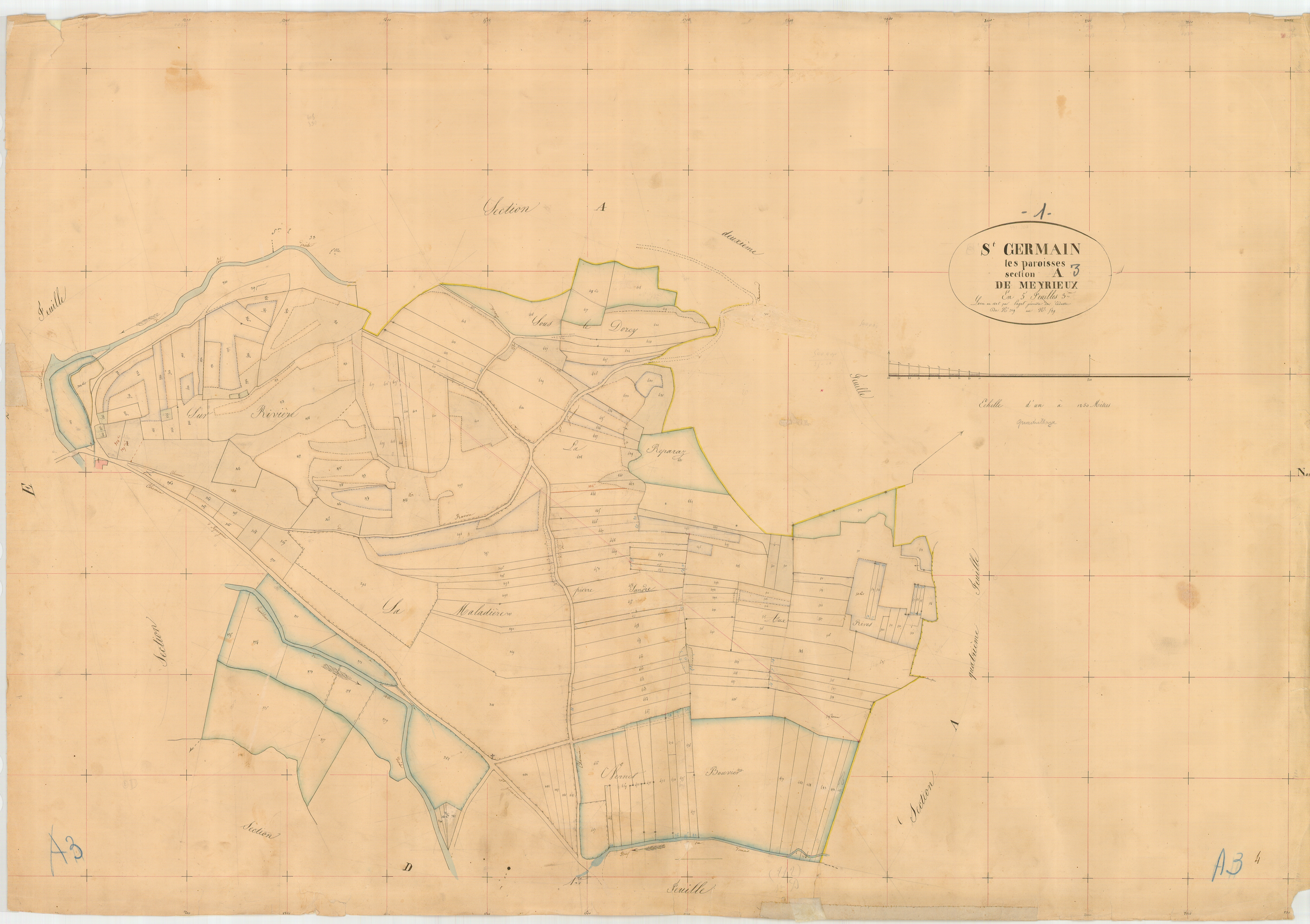 Saint-Germain-les-Paroisses - 3 P 8492 - 3 P 8492 -  Feuille 3  (1835)