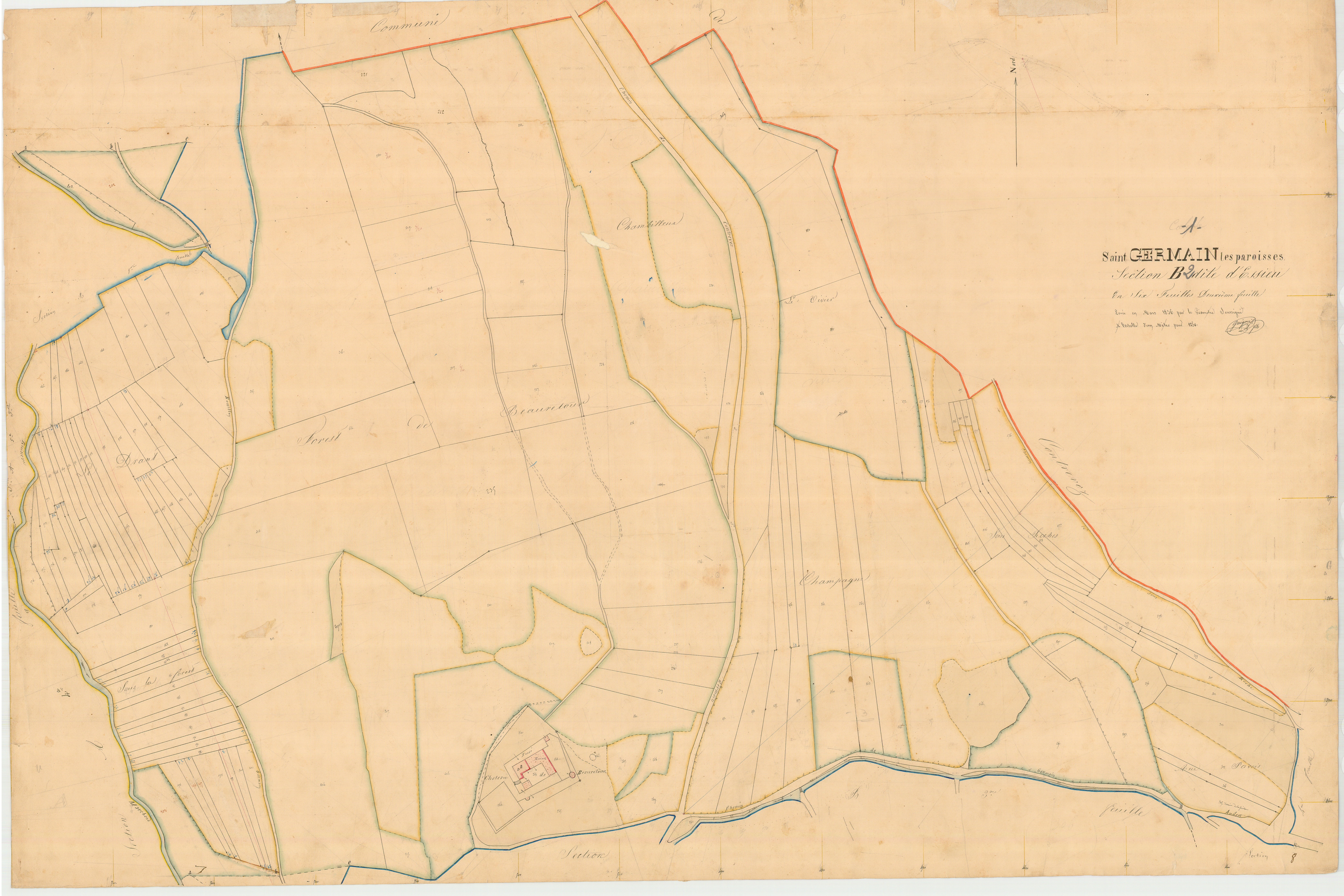 Saint-Germain-les-Paroisses - 3 P 8496 - 3 P 8496 -  Feuille 2  (1835)