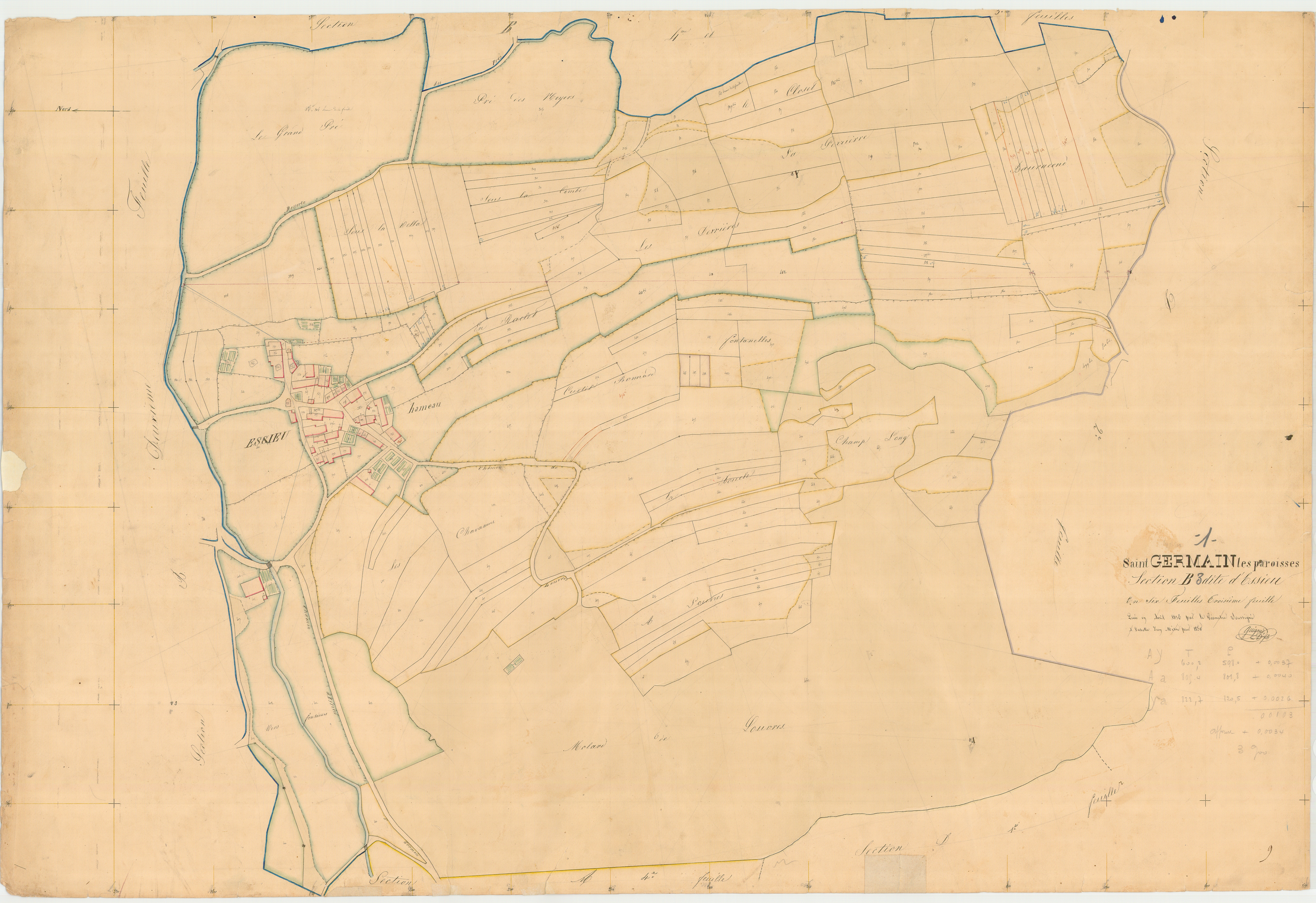 Saint-Germain-les-Paroisses - 3 P 8497 - 3 P 8497 -  Feuille 3  (1835)
