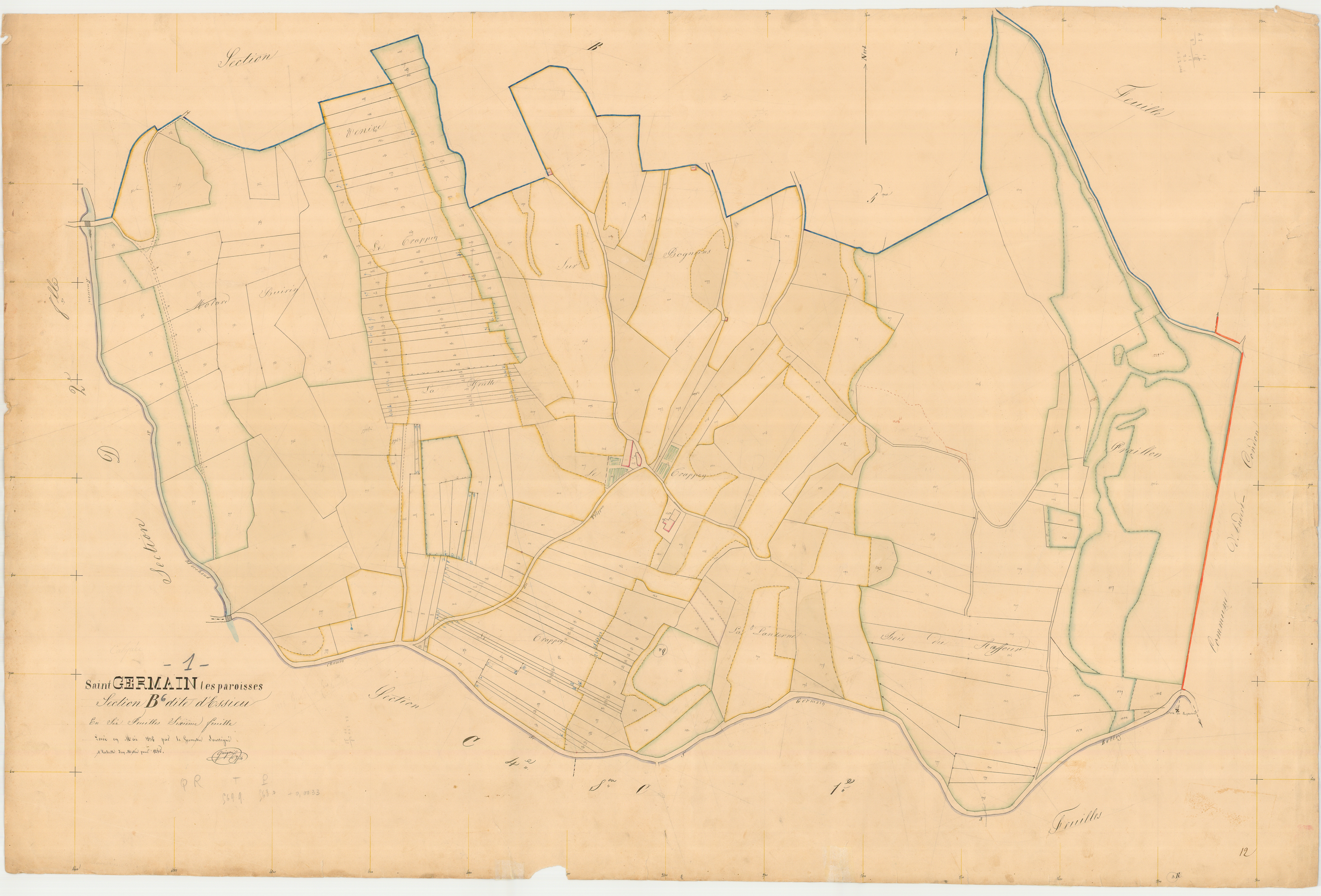 Saint-Germain-les-Paroisses - 3 P 8500 - 3 P 8500 -  Feuille 6  (1835)