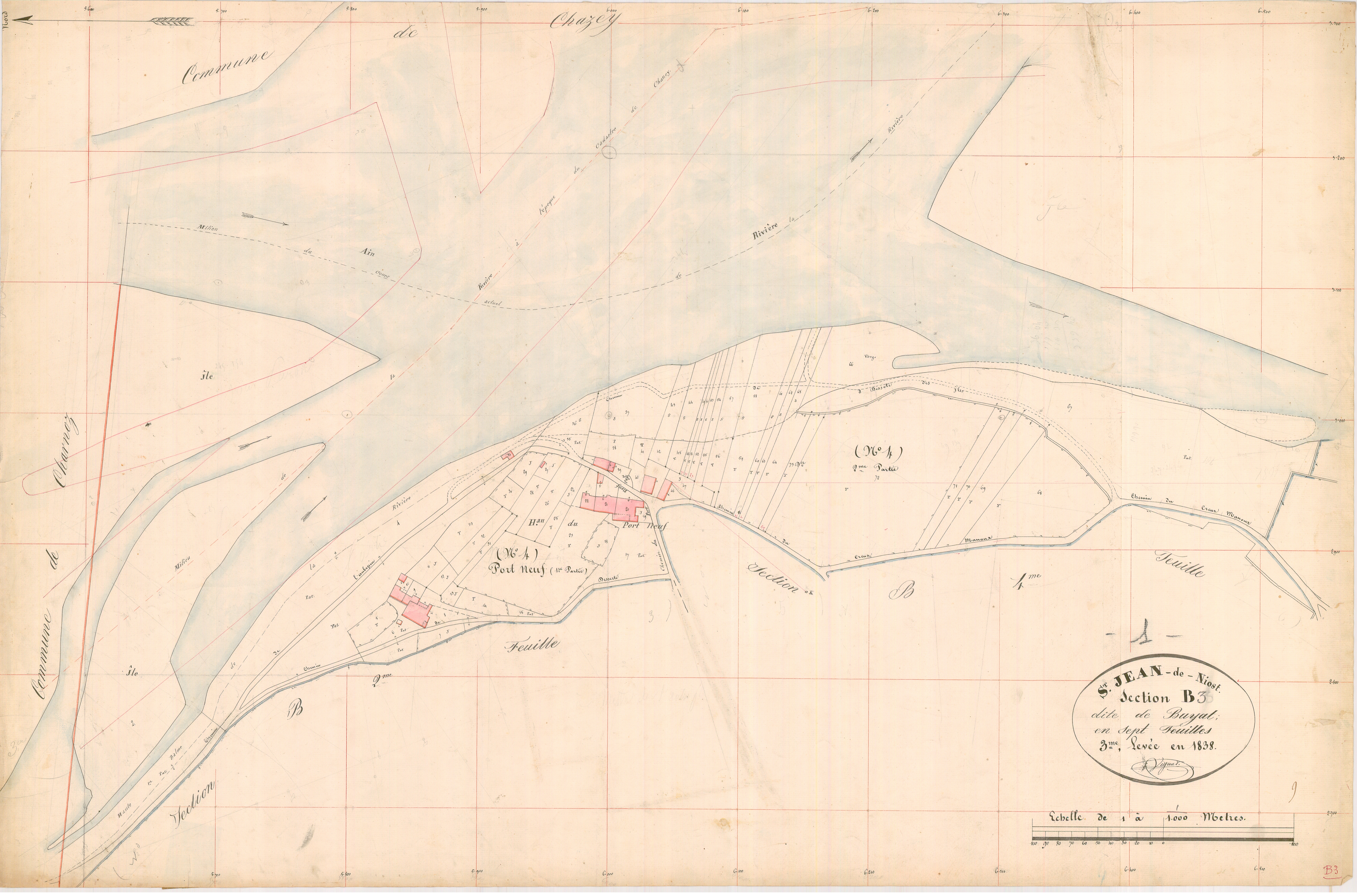 Saint-Jean-de-Niost - 1777 W 407-12 - 1777 W 407-12 -  Feuille 3  (1838)