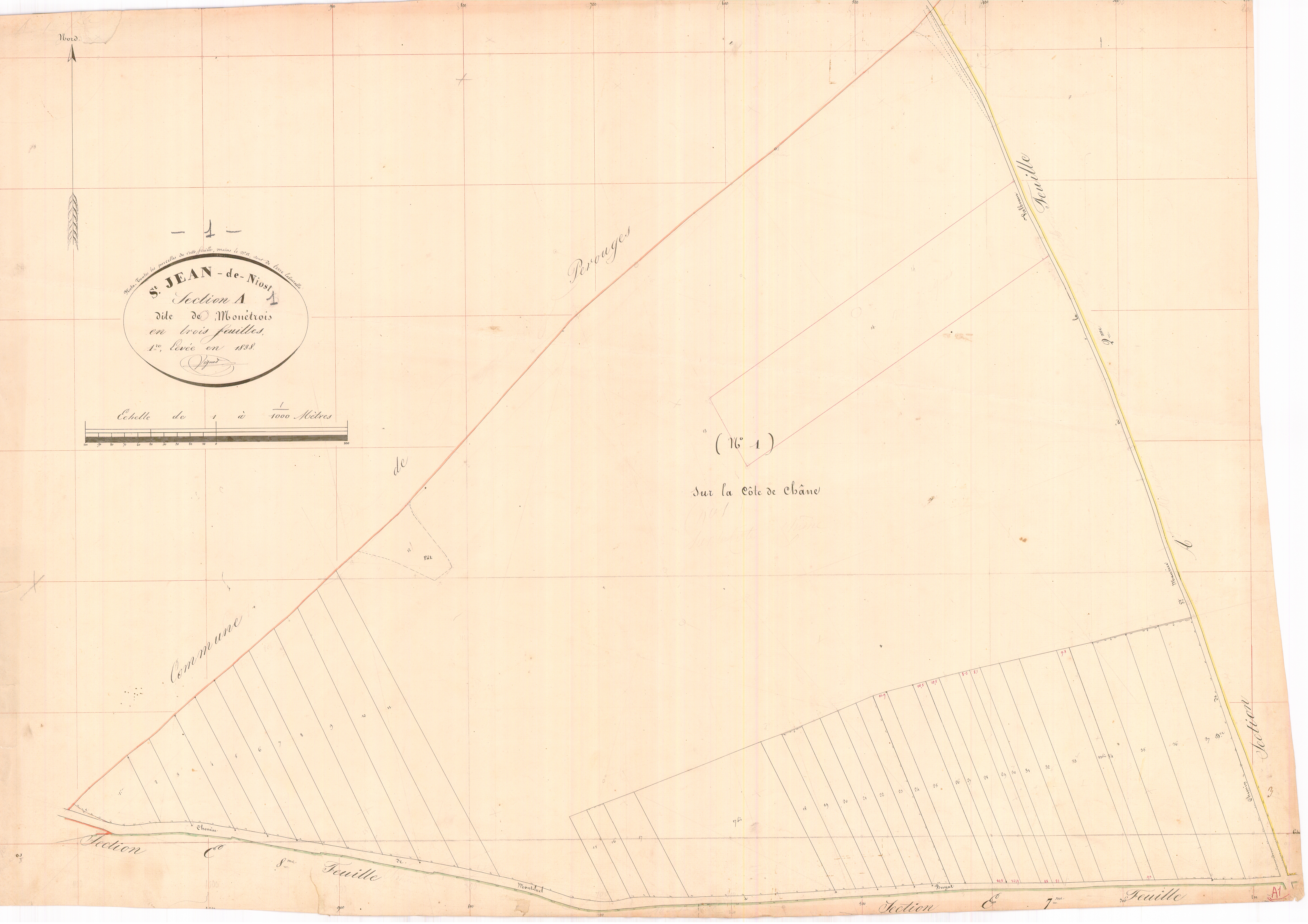 Saint-Jean-de-Niost - 1777 W 407-7 - 1777 W 407-7 -  Feuille 1  (1838)