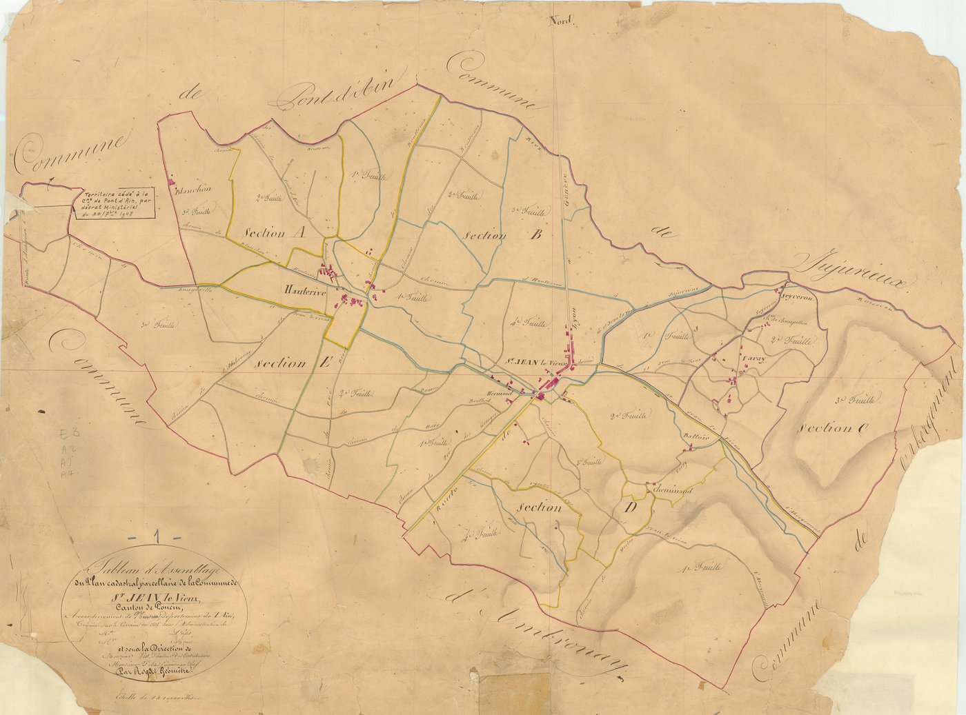 Saint-Jean-le-Vieux - 3 P 8544 - 3 P 8544 -  Tableau d'assemblage  (1826)