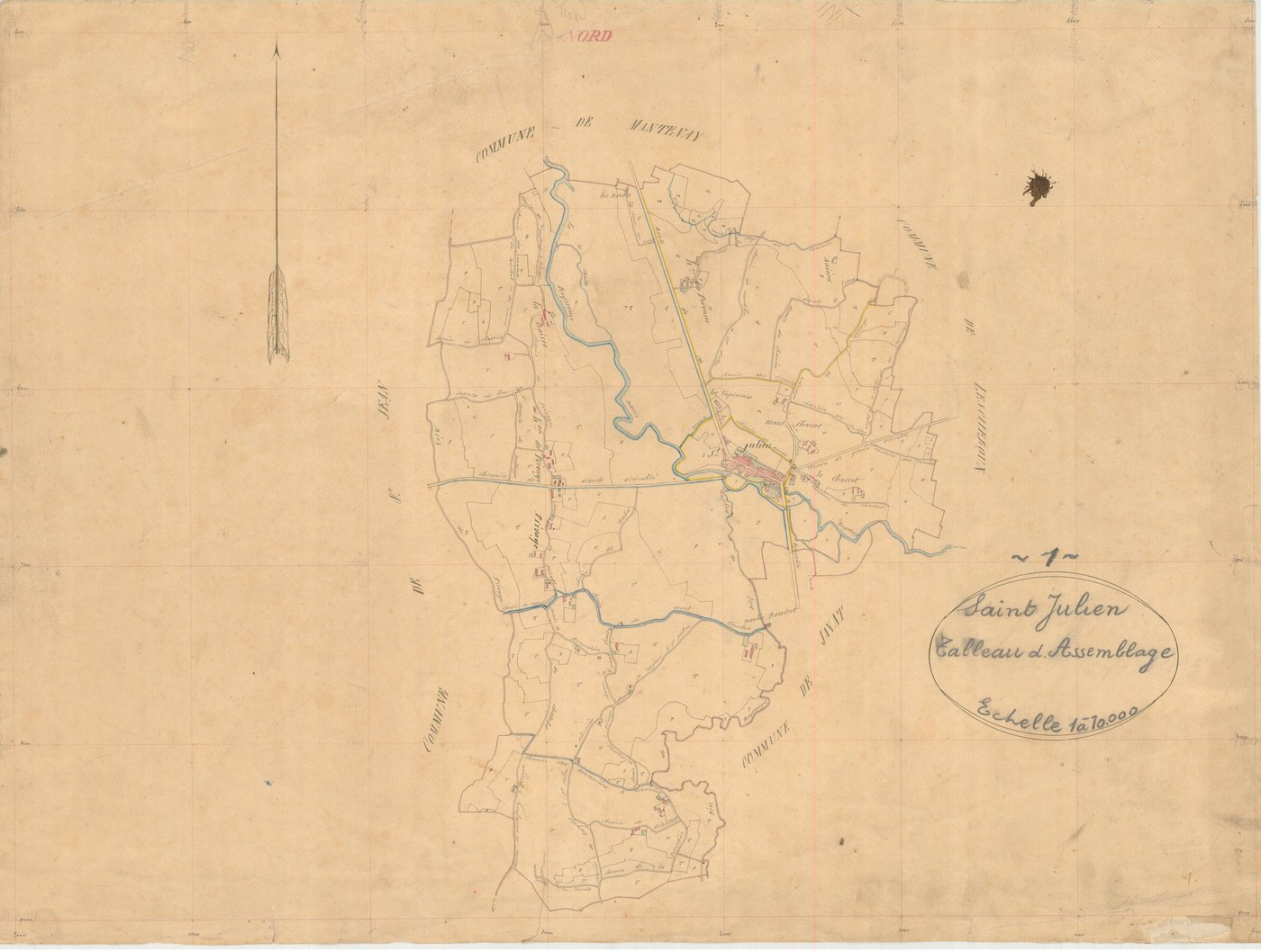 Saint-Julien-sur-Reyssouze - 3 P 8590 - 3 P 8590 -  Tableau d'assemblage  (1841)