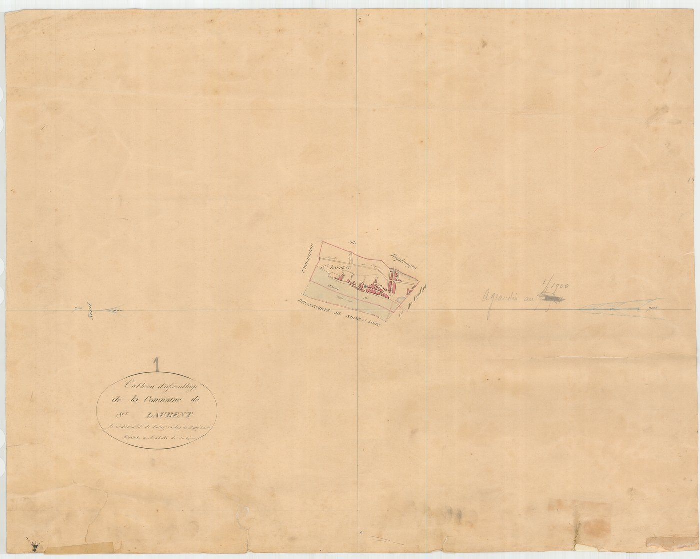 Saint-Laurent-sur-Saône - 3 P 8606 - 3 P 8606 -  Tableau d'assemblage  (1836)