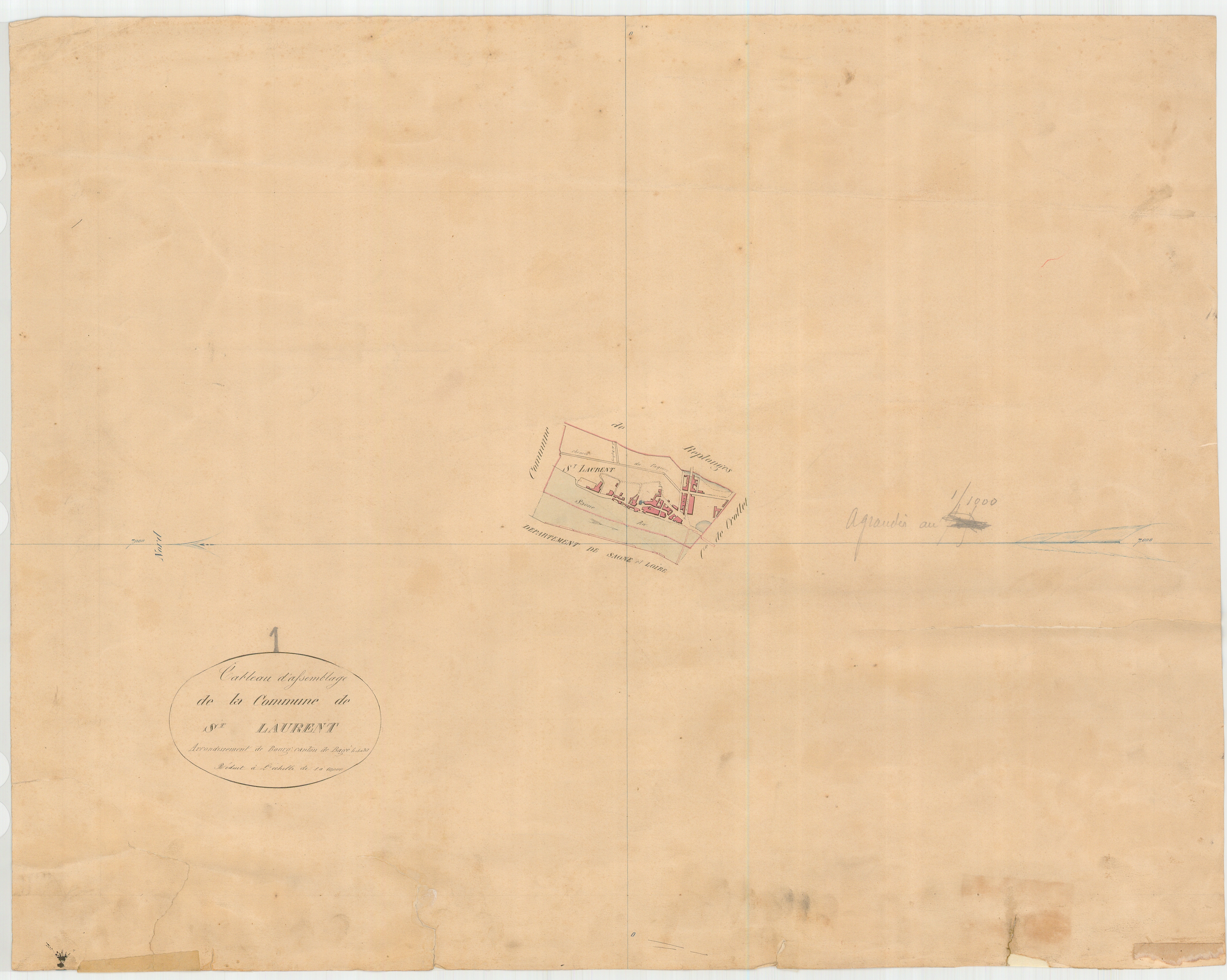 Saint-Laurent-sur-Saône - 3 P 8606 - 3 P 8606 -  Tableau d'assemblage  (1836)
