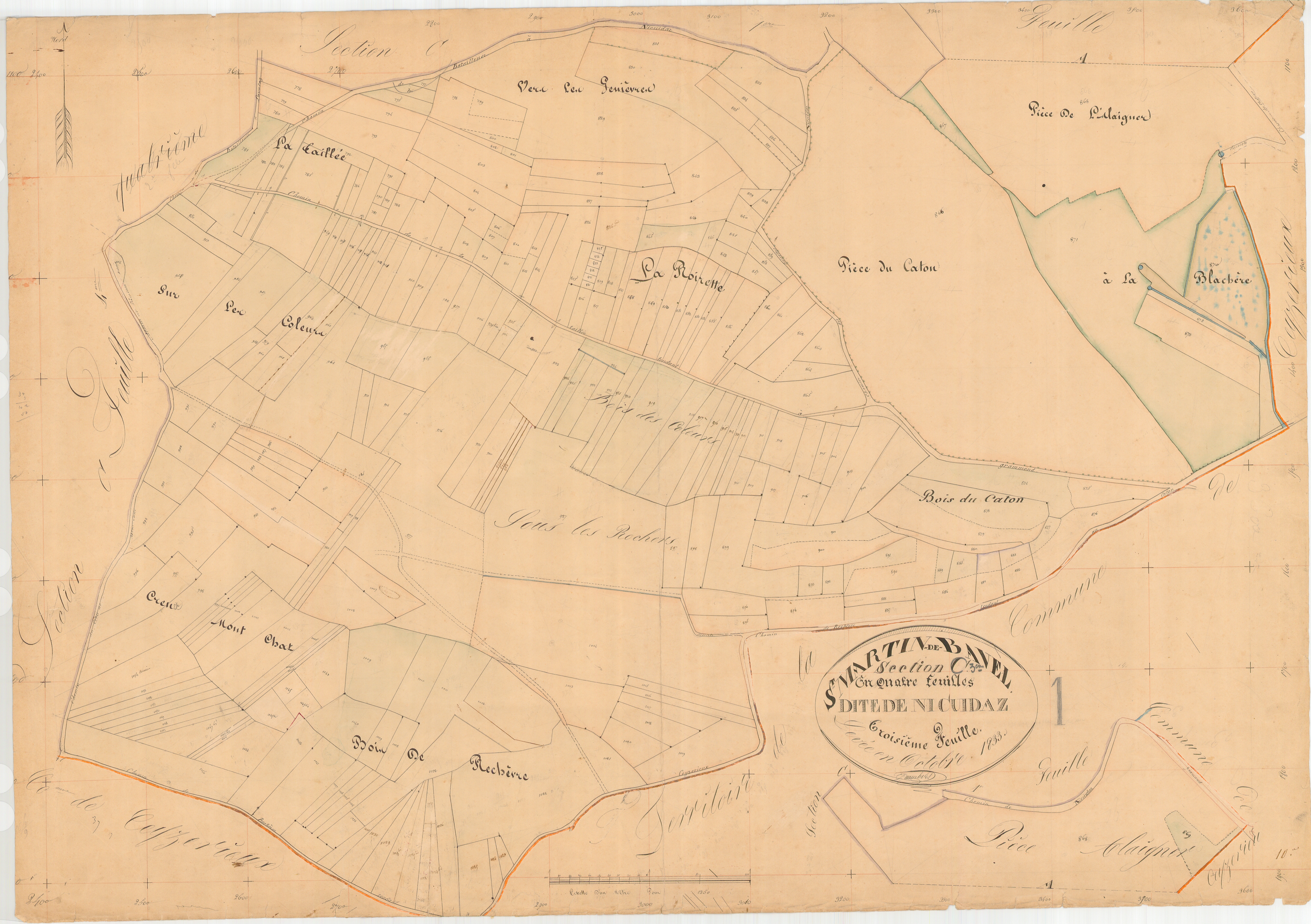 Saint-Martin-de-Bavel - 3 P 8620 - 3 P 8620 -  Feuille 3  (1833)