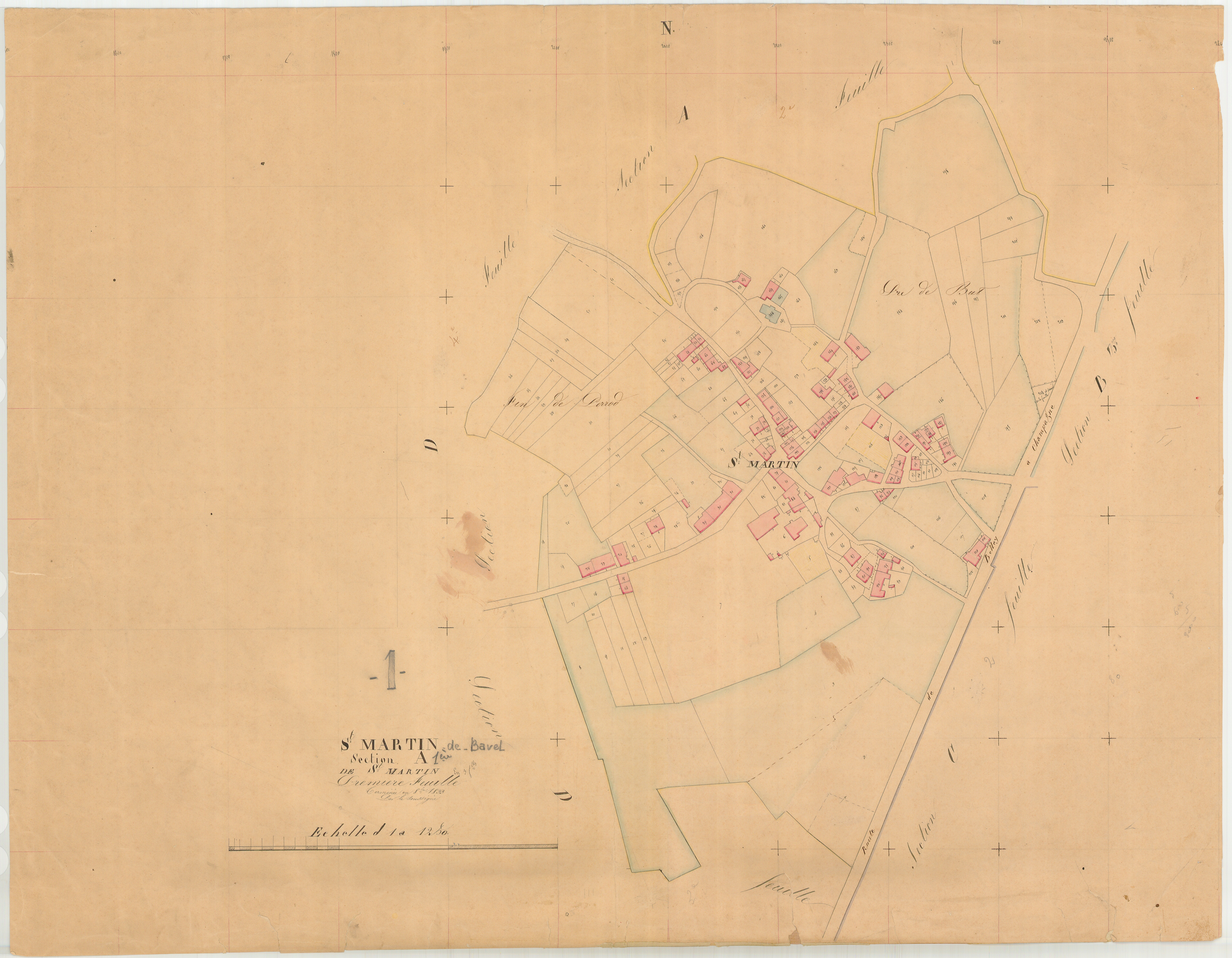 Saint-Martin-de-Bavel - 3 P 8612 - 3 P 8612 -  Feuille 1  (1833)