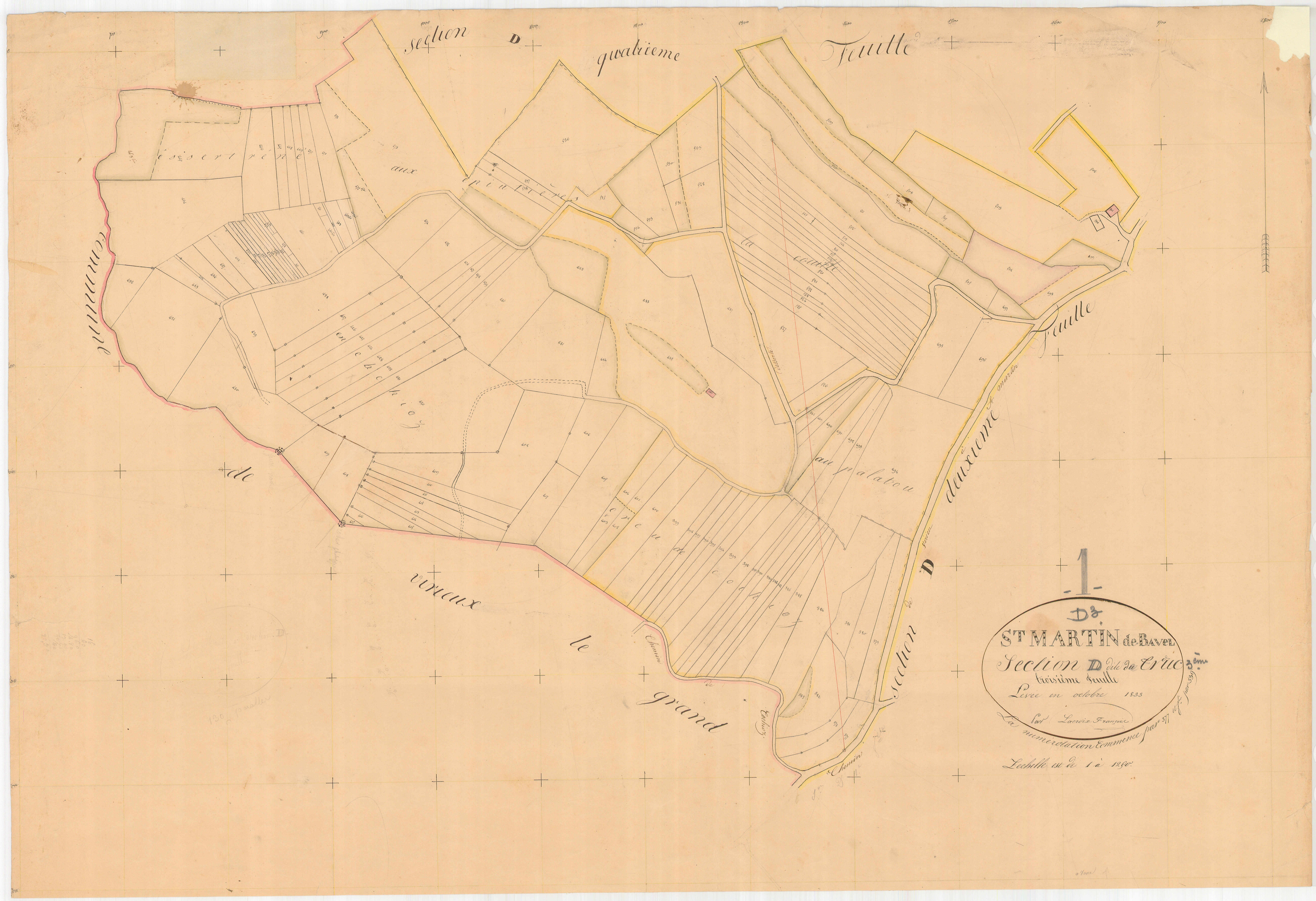 Saint-Martin-de-Bavel - 3 P 8624 - 3 P 8624 -  Feuille 3  (1833)