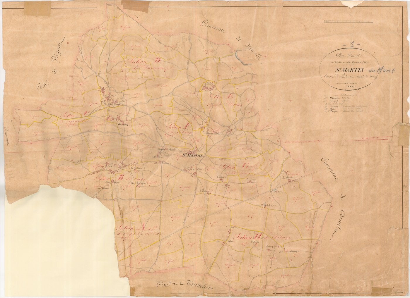 Saint-Martin-du-Mont - 3 P 8634 - 3 P 8634 -  Tableau d'assemblage  (1844)