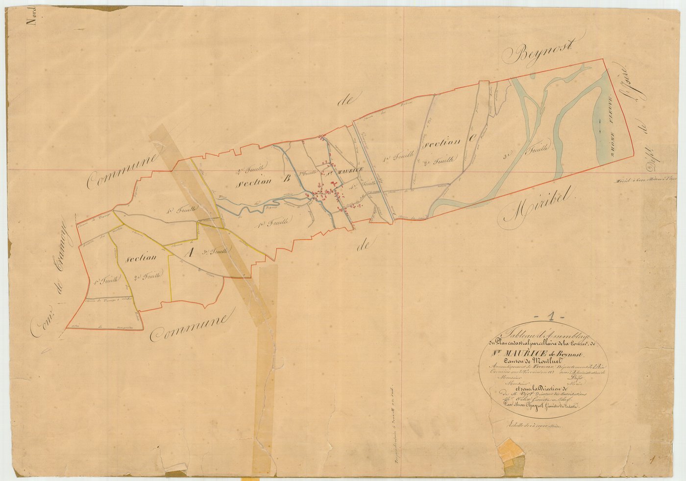 Saint-Maurice-de-Beynost - 1777 W 423-1 - 1777 W 423-1 -  Tableau d'assemblage  (1834)