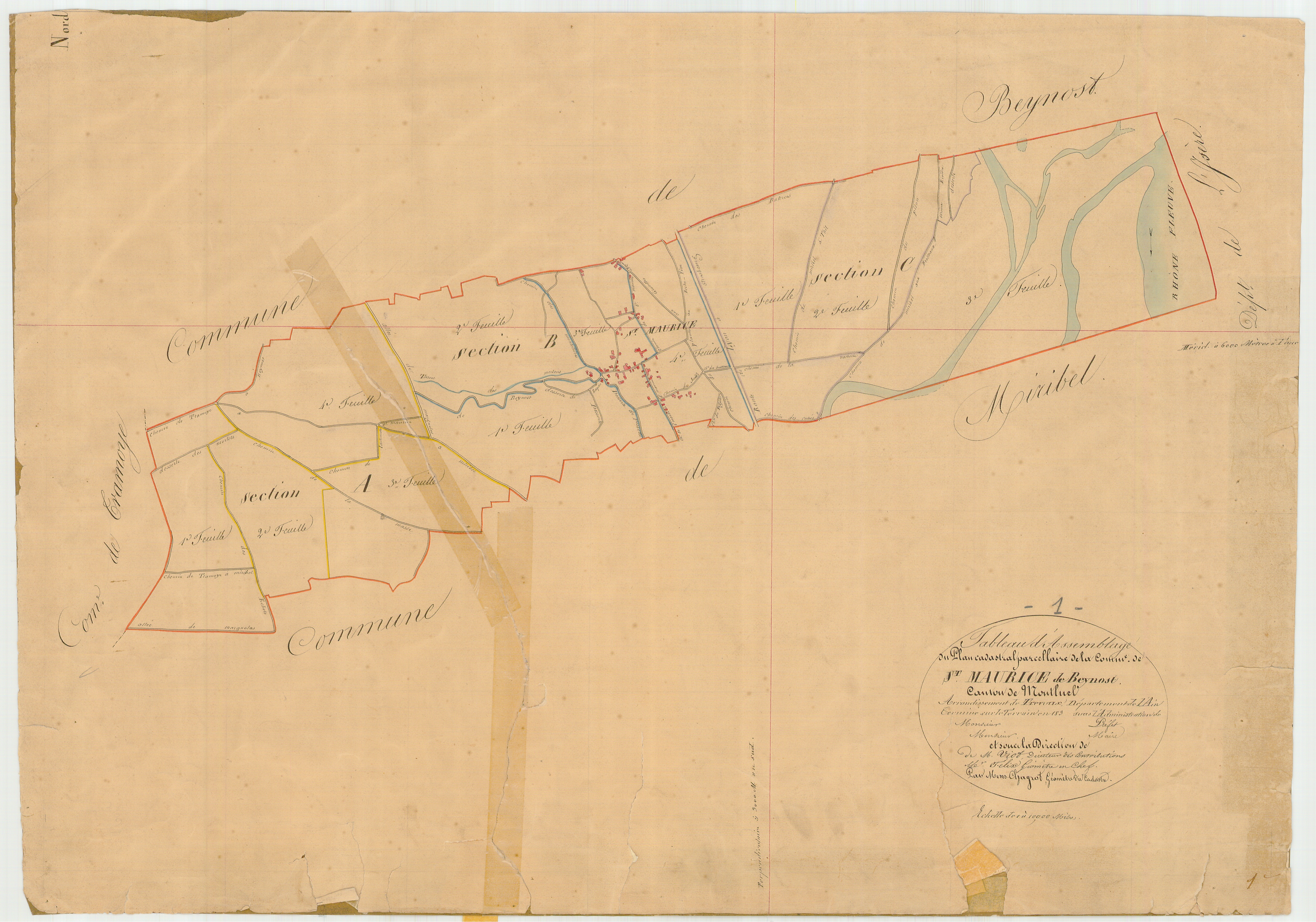 Saint-Maurice-de-Beynost - 1777 W 423-1 - 1777 W 423-1 -  Tableau d'assemblage  (1834)