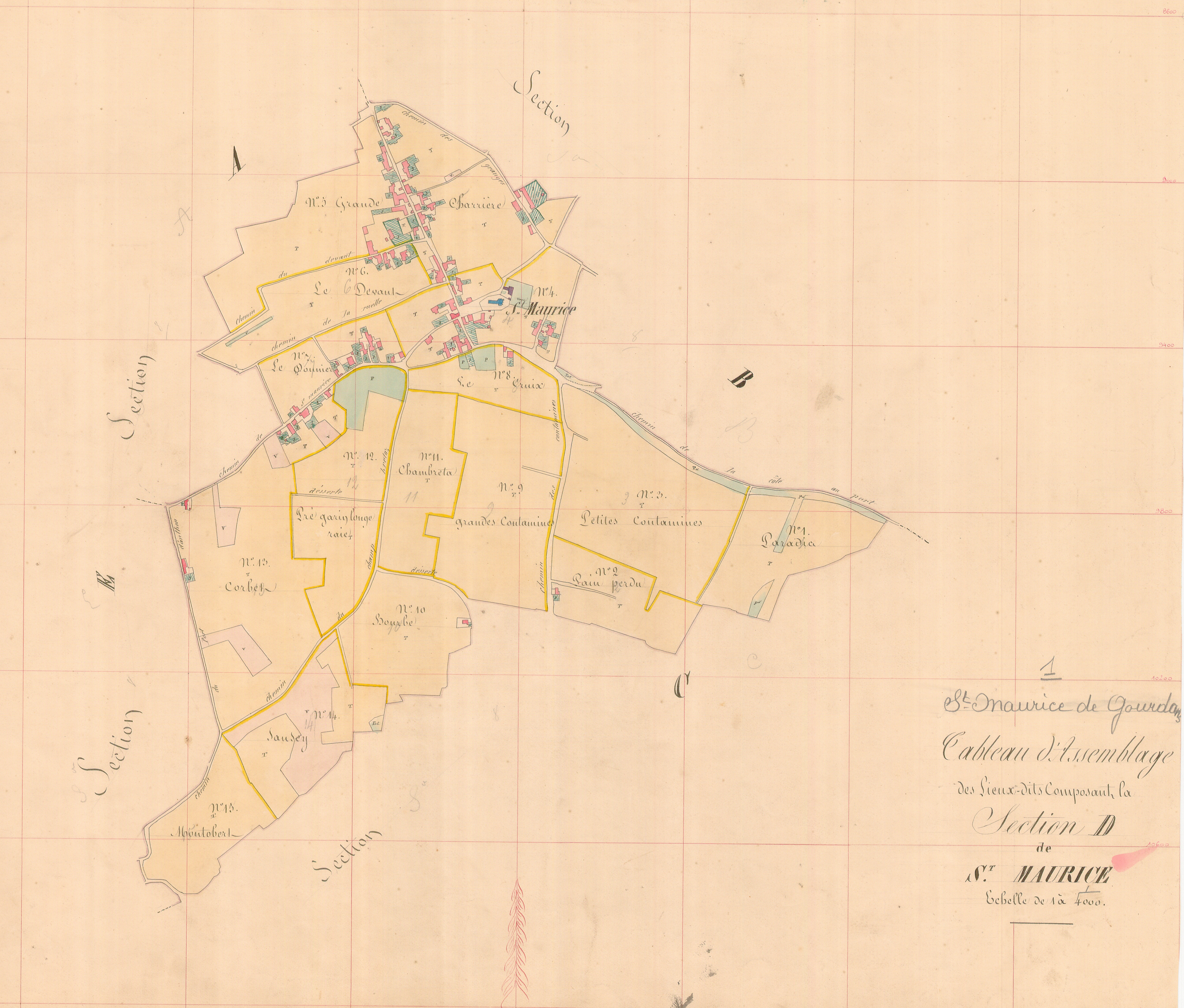 Saint-Maurice-de-Gourdans - 1777 W 424-5 - 1777 W 424-5 - Section D (1839)