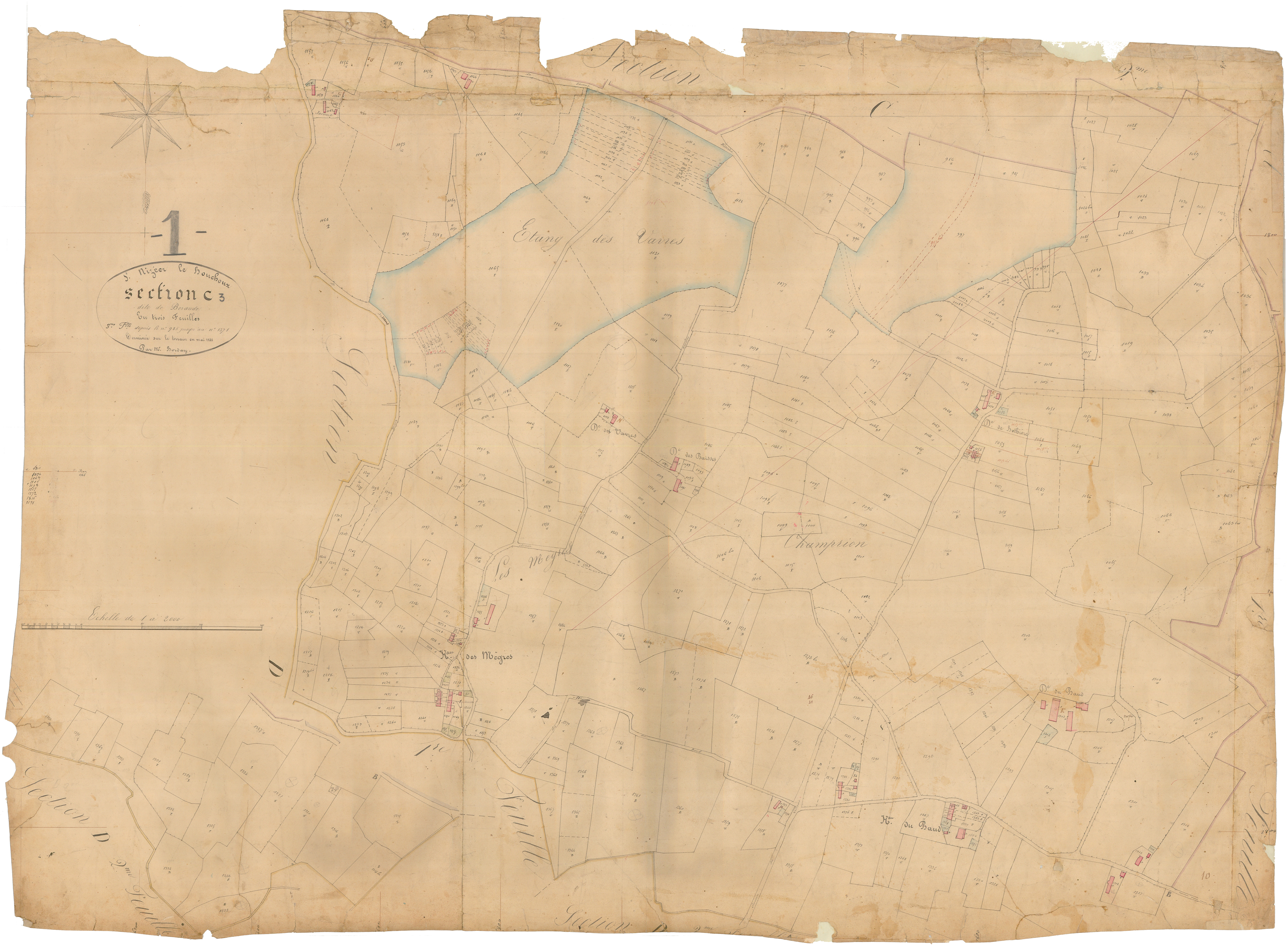 Saint-Nizier-le-Bouchoux - 3 P 8764 - 3 P 8764 -  Feuille 3  (1841)