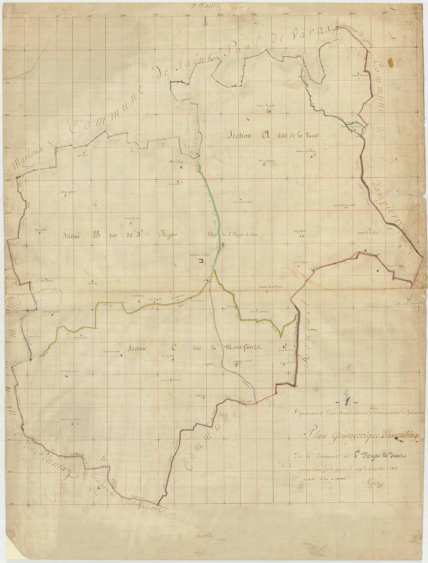Saint-Nizier-le-Désert - 3 P 8774 - 3 P 8774 -  Tableau d'assemblage  (1810)