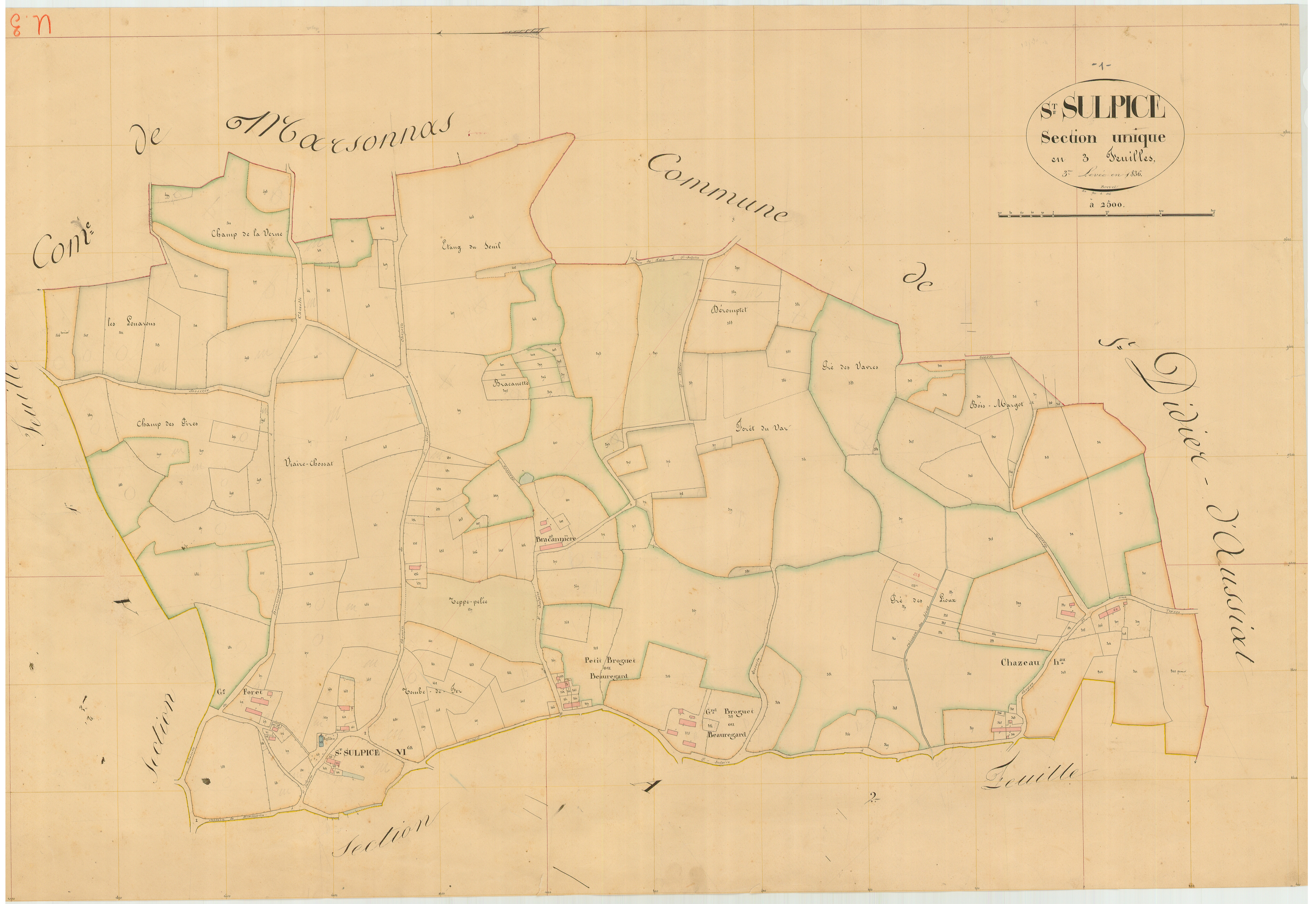 Saint-Sulpice - 3 P 8828 - 3 P 8828 -  Feuille 3  (1836)