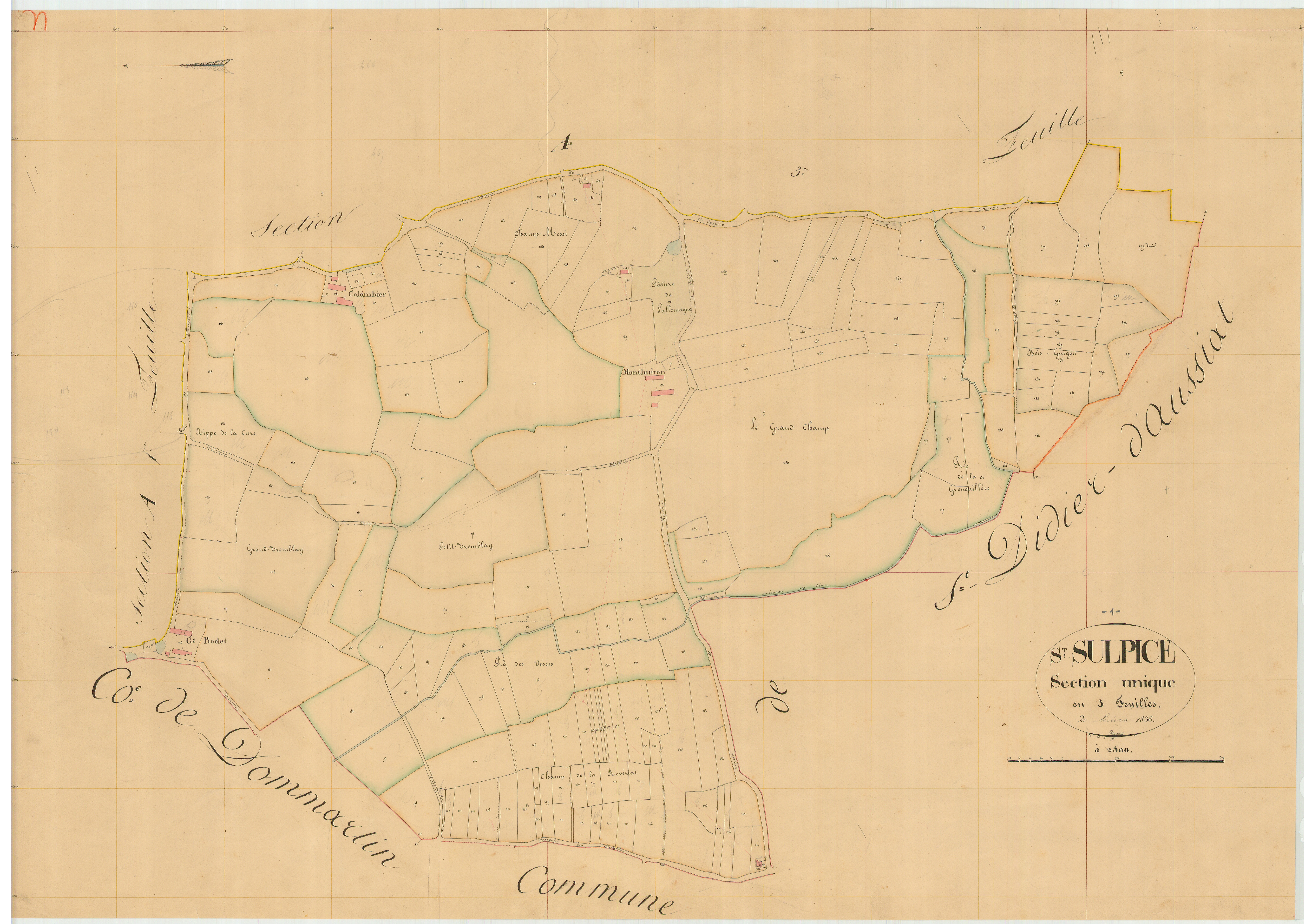Saint-Sulpice - 3 P 8827 - 3 P 8827 -  Feuille 2  (1836)