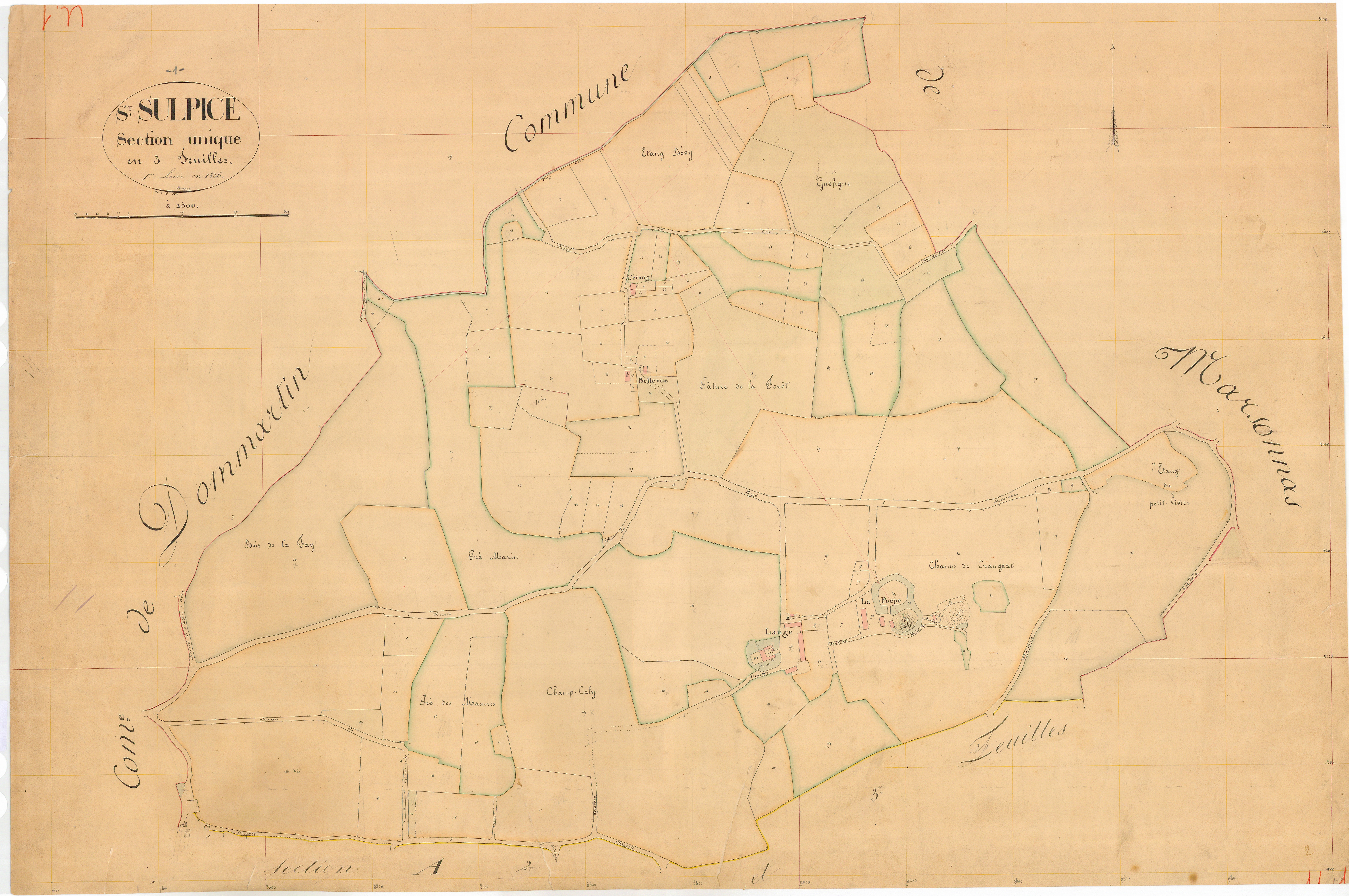 Saint-Sulpice - 3 P 8826 - 3 P 8826 -  Feuille 1  (1836)