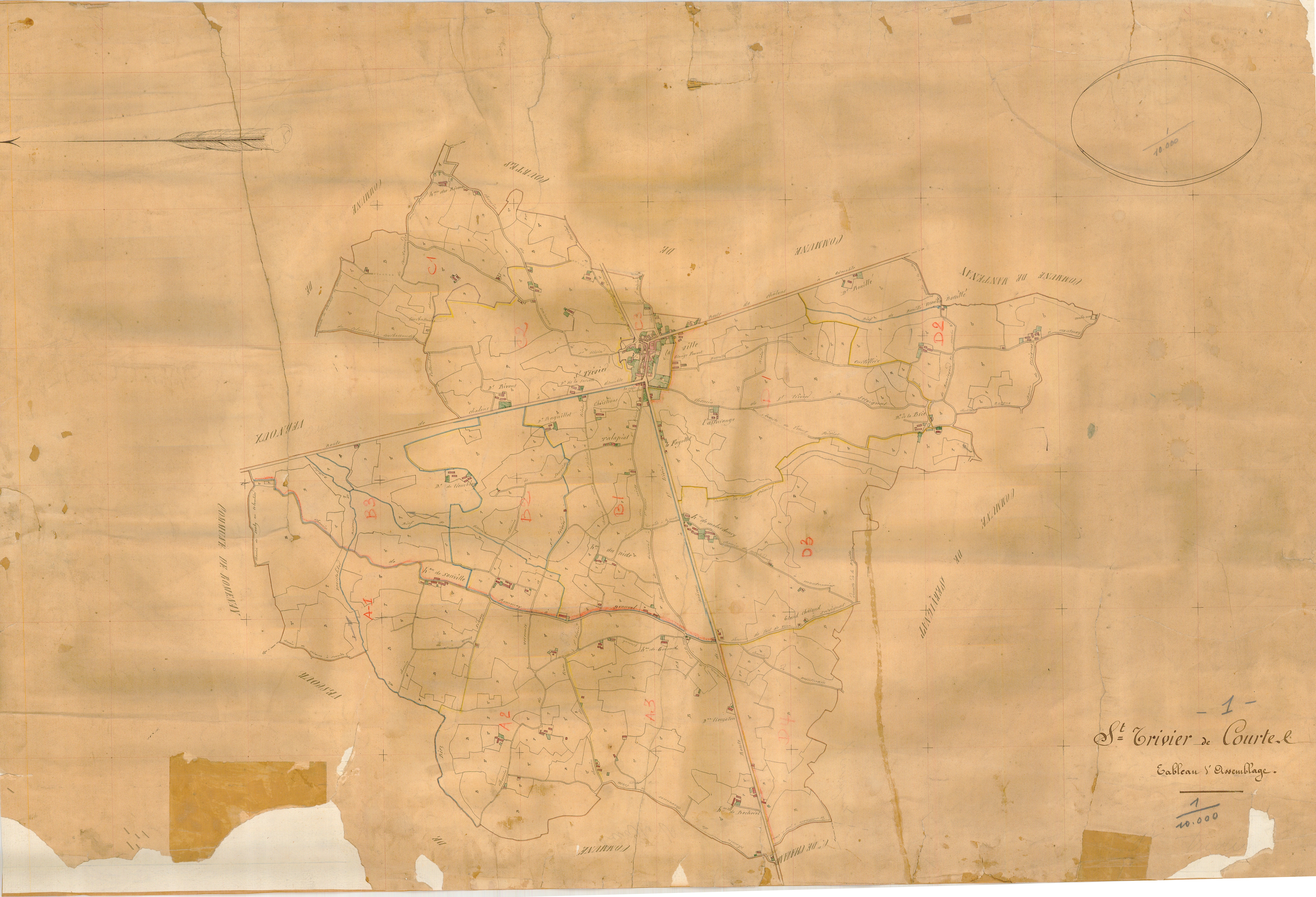 Saint-Trivier-de-Courtes - 3 P 8829 - 3 P 8829 -  Tableau d'assemblage  (1841)